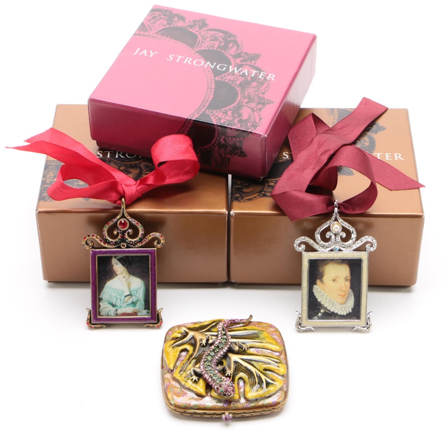 Jay Strongwater Miniature Picture Frame Ornaments and Mirror Compact