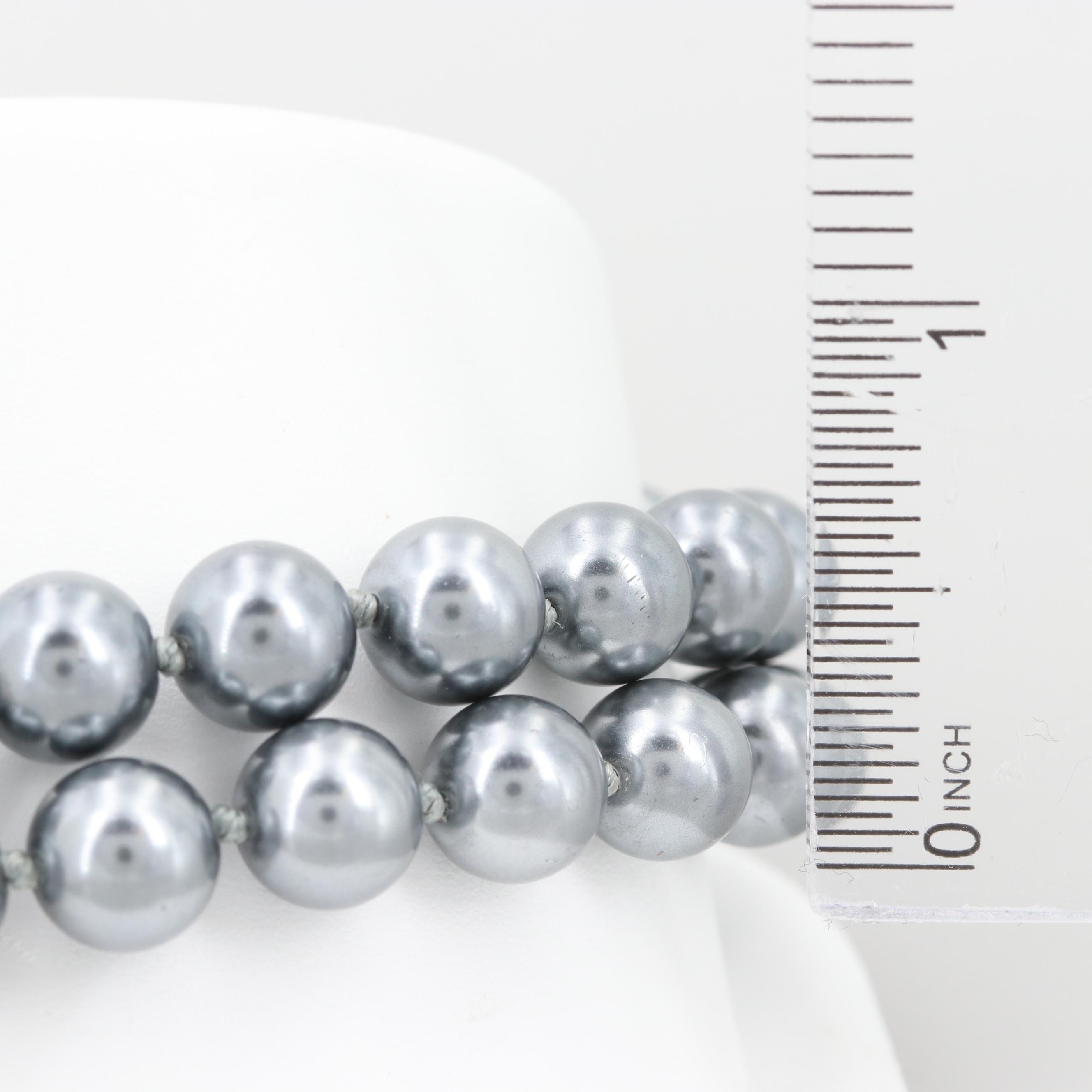 Nolan Miller Glass Crystal and Imitation Pearl Double-Stranded Bracelet