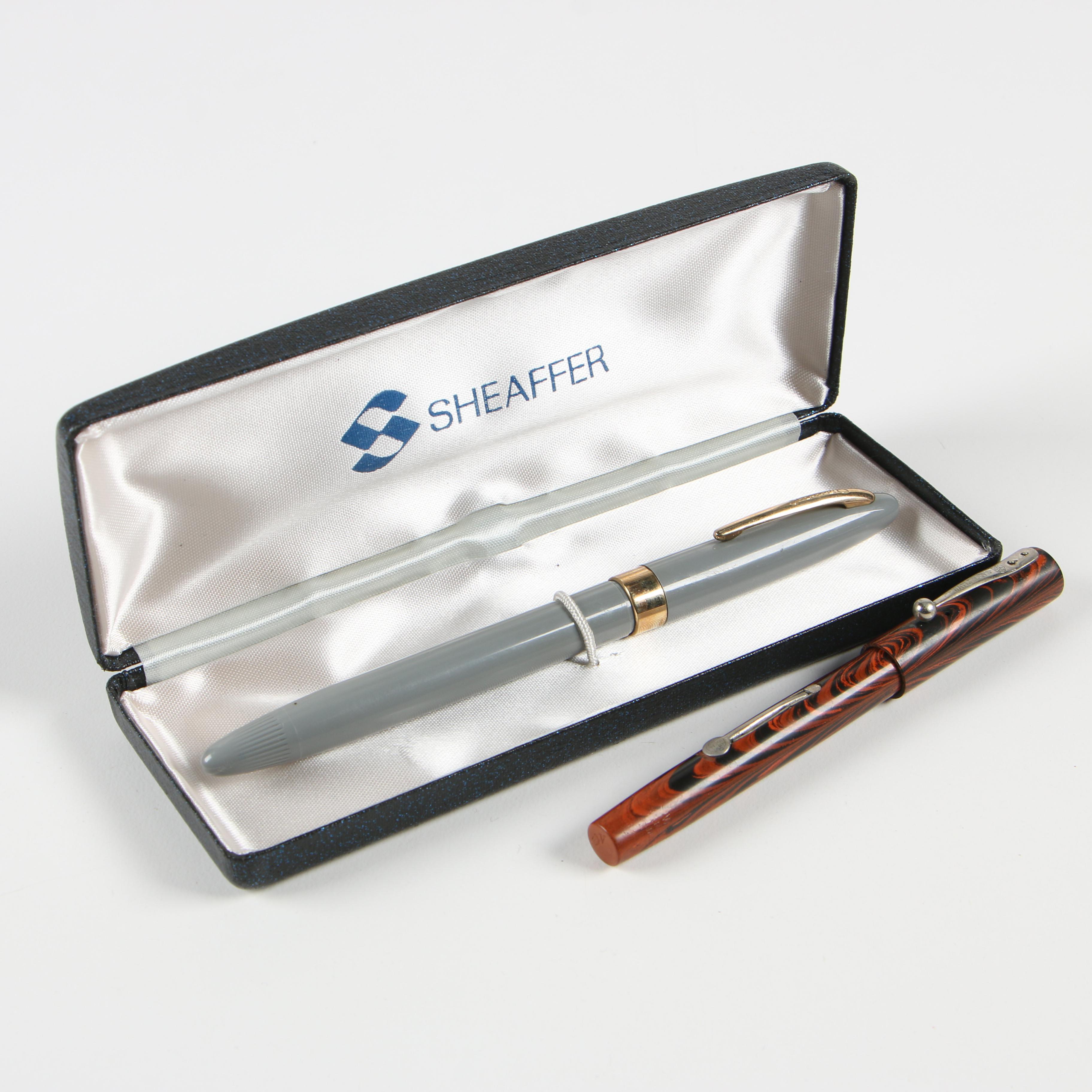 Sheaffer Snorkel Fountain Pen with 14K Gold Nib and Waterman Ideal Fountain Pen