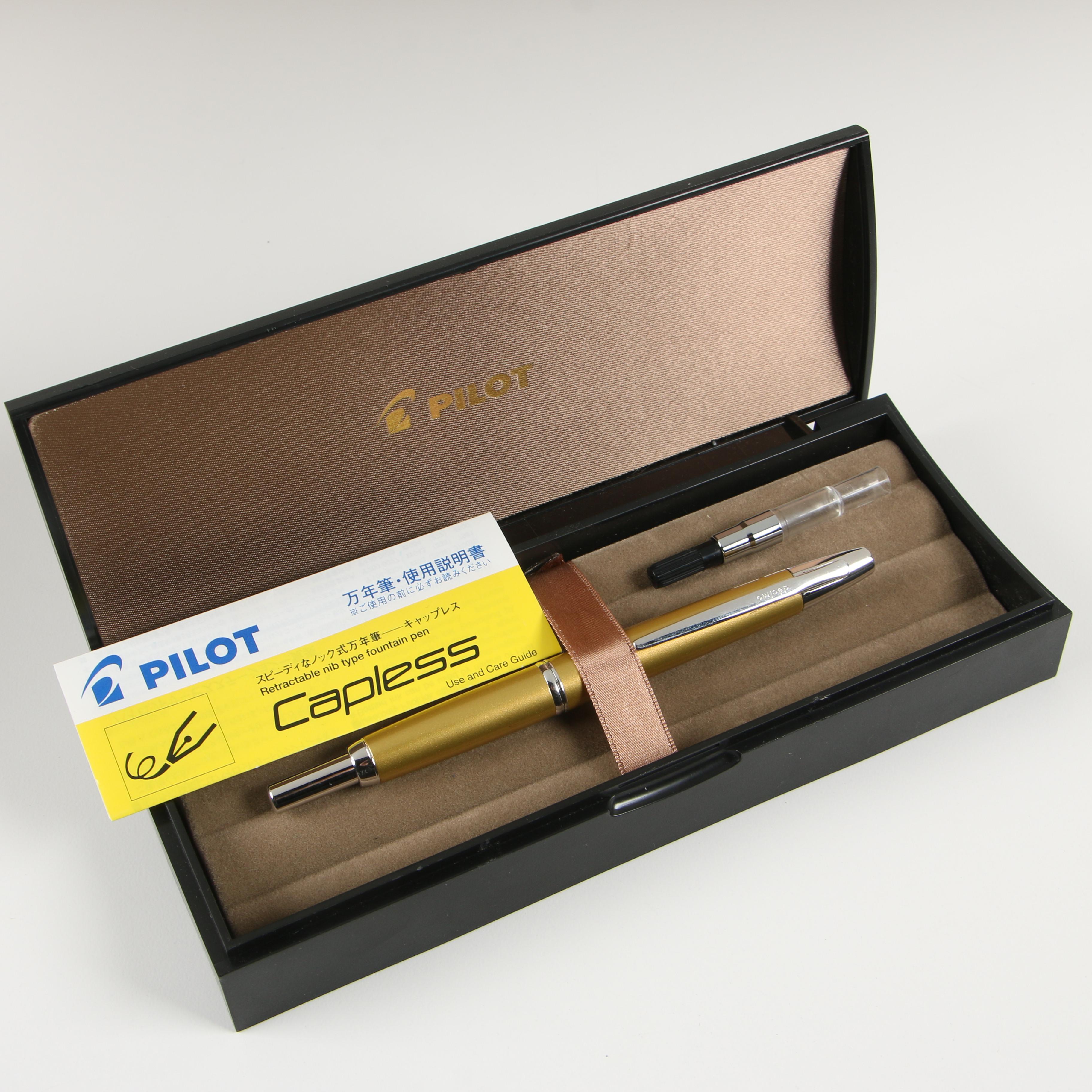 Pilot "Decimo" Capless Retractable Nib Fountain Pen with Fine 18K White Gold Nib