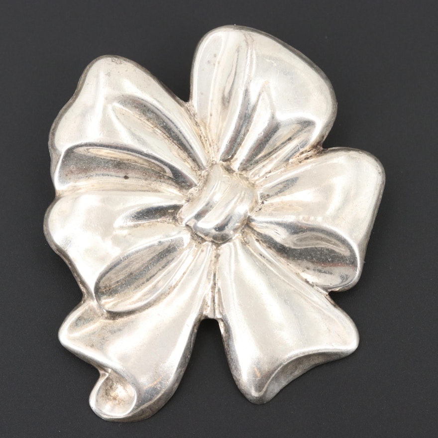 Taxco Sterling Silver Bow Converter Brooch