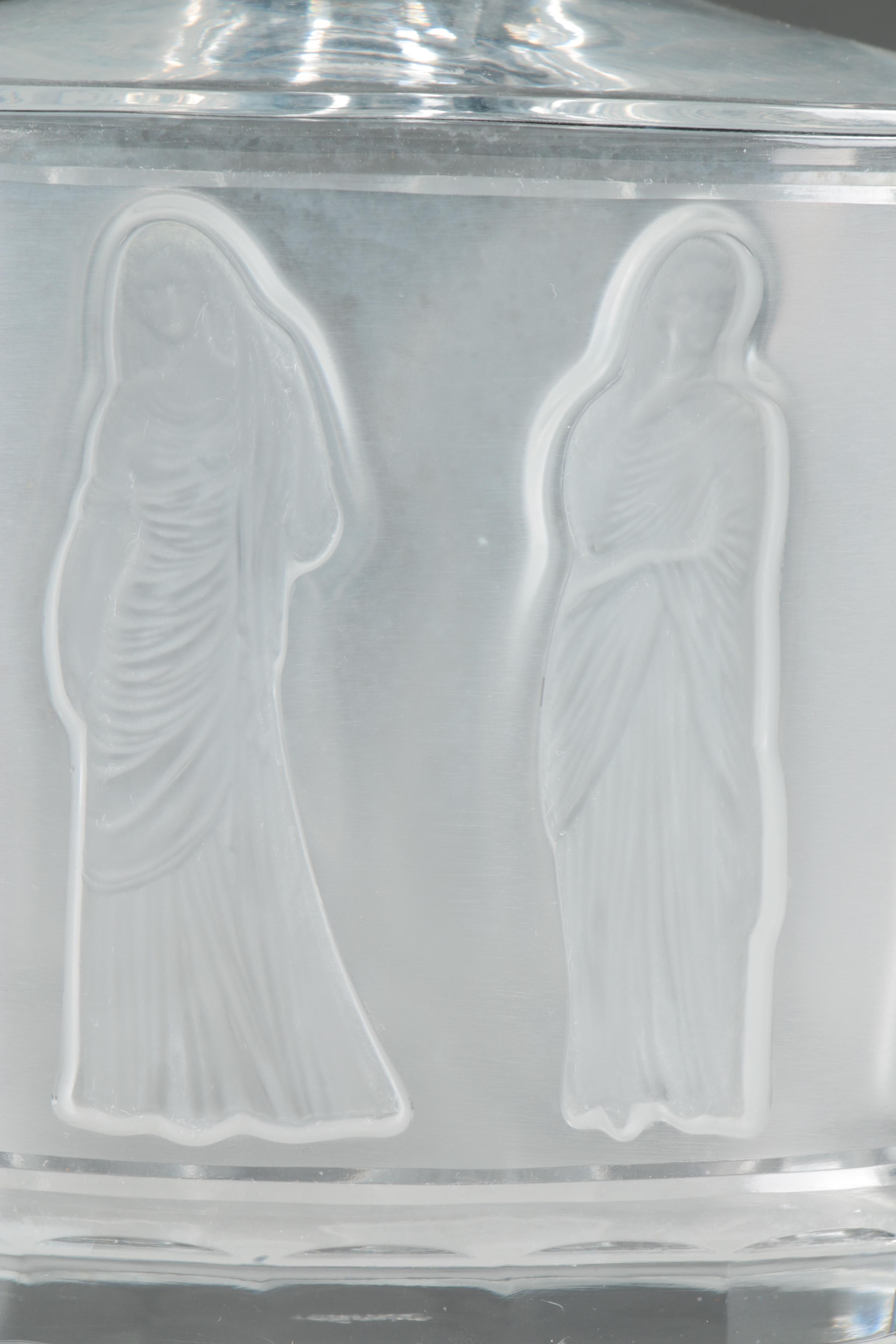 Lalique "Femmes Antiques" Crystal Decanter with Spiral Stopper