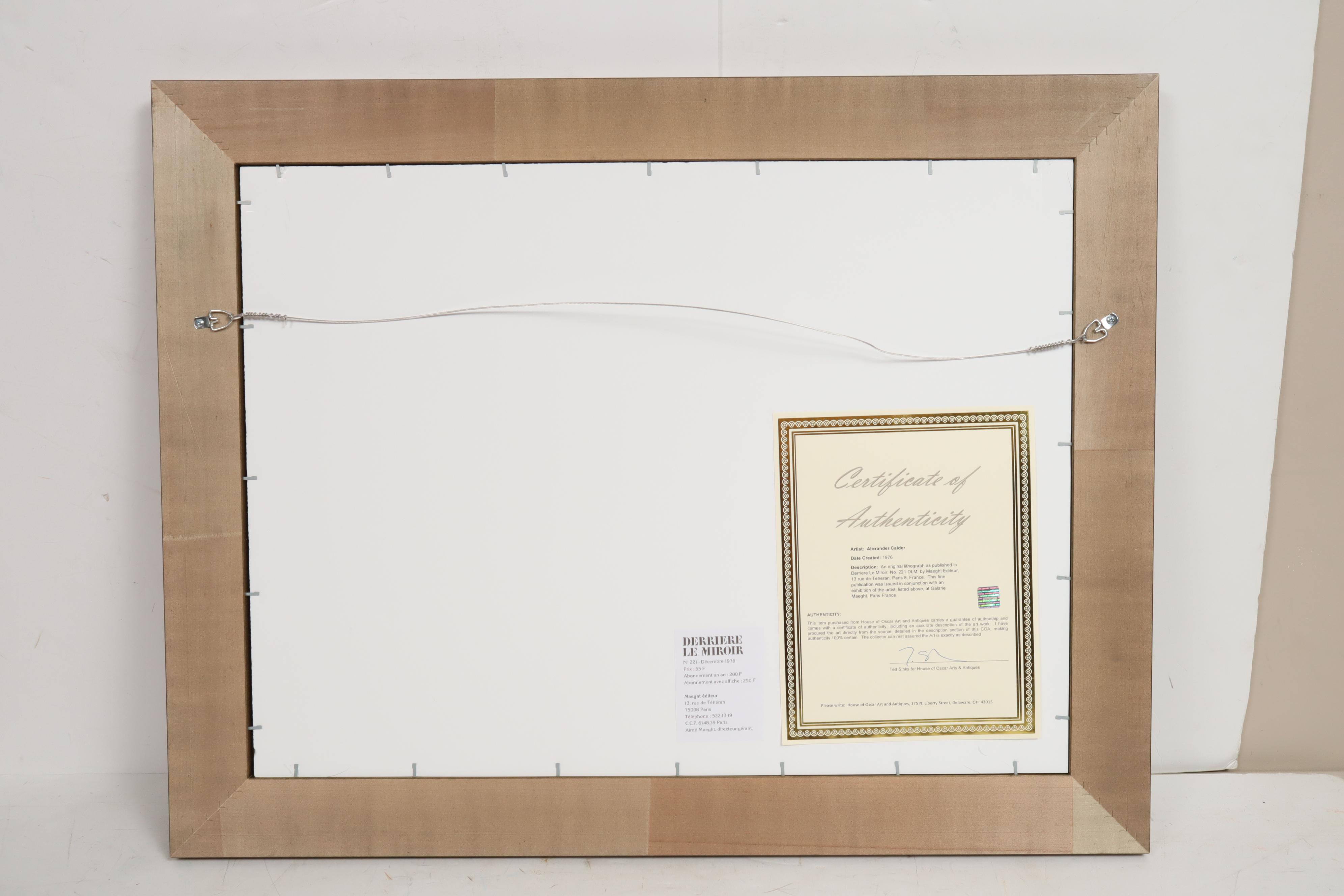 Alexander Calder Double-Page Color Lithograph for "Derrière le Miroir"