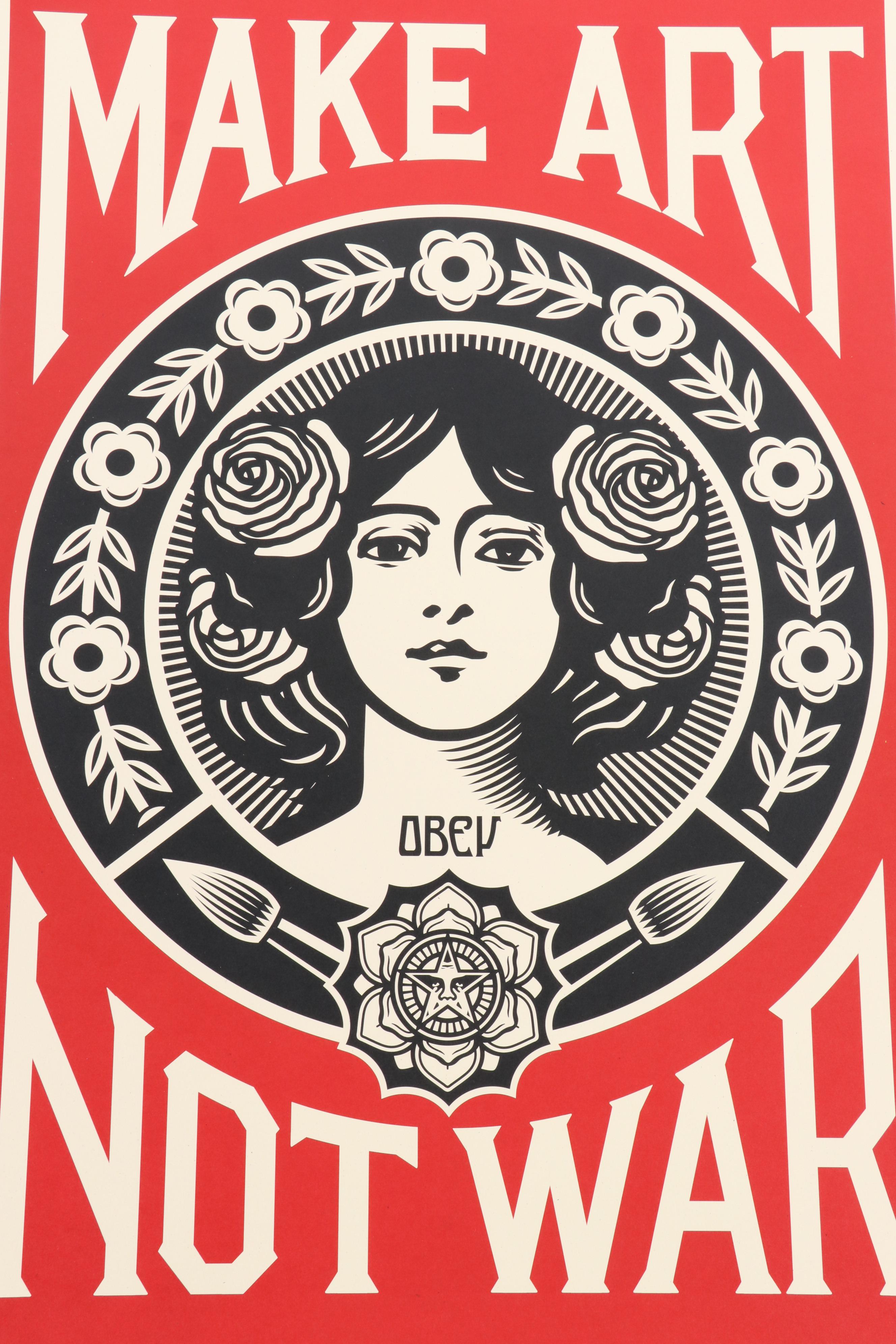 Shepard Fairey Signed Offset Print "Make Art Not War" and"Green Energy"