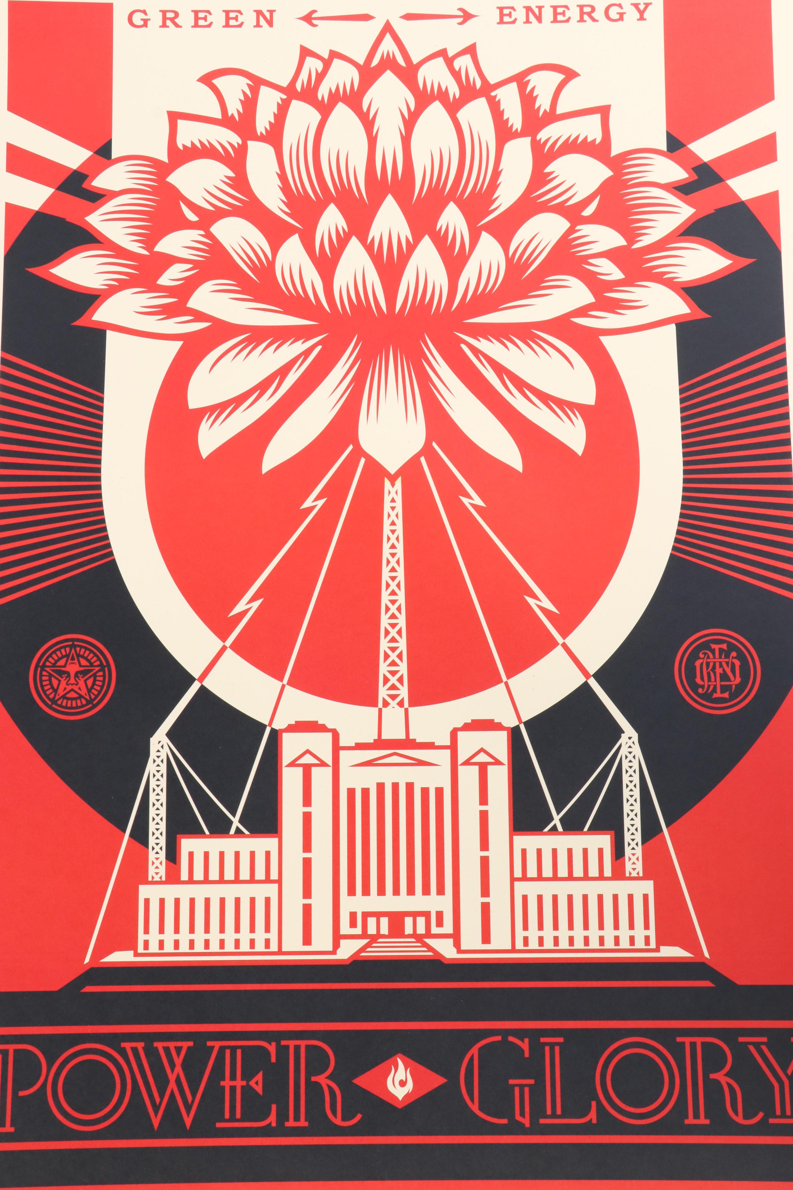 Shepard Fairey Signed Offset Print "Make Art Not War" and"Green Energy"