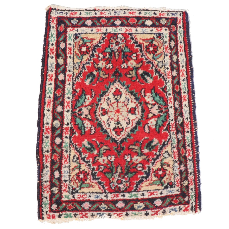 Hand-Knotted Persian Hamadan Wool Rug