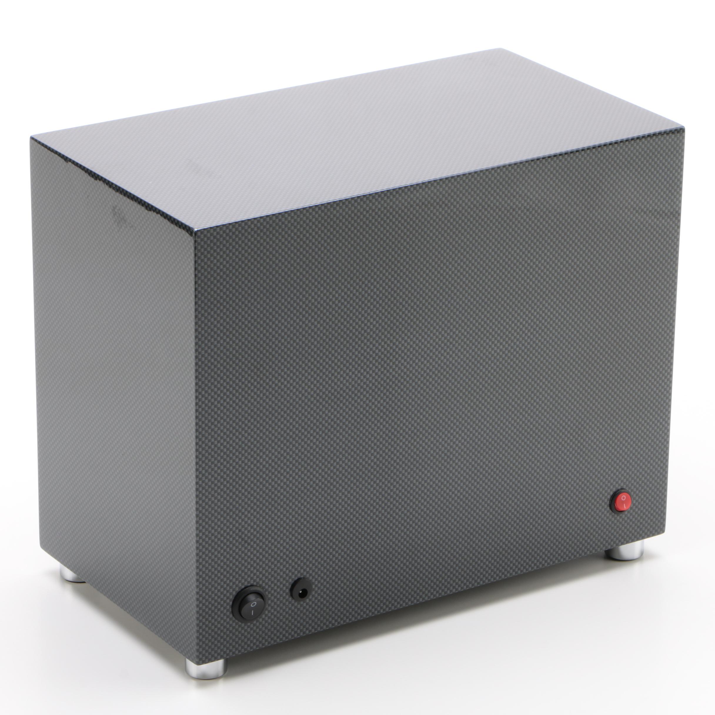 Bey-Berk Gloss Automatic Six Watch Winder with "Carbon Fiber" Lacquer Finish