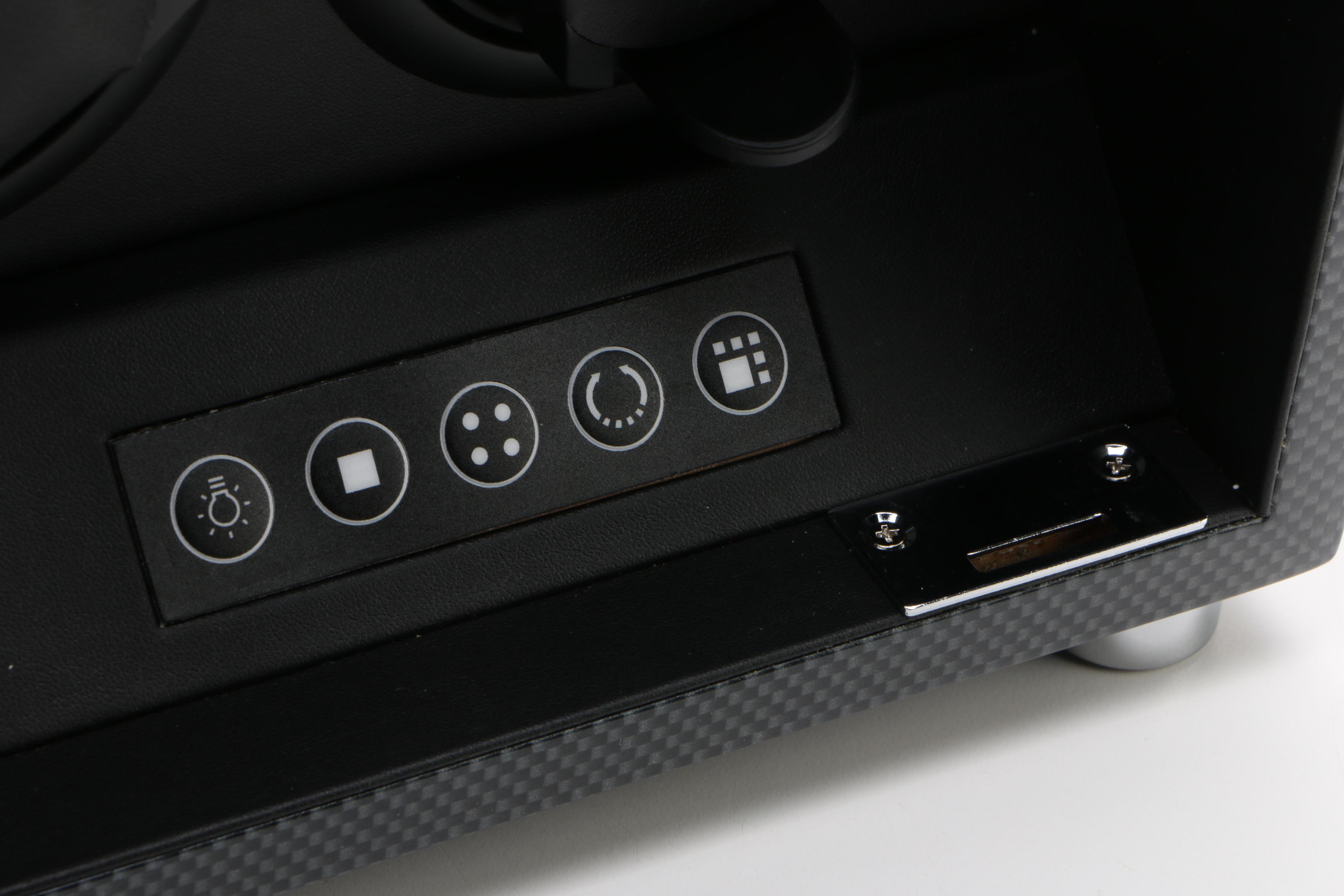 Bey-Berk Gloss Automatic Six Watch Winder with "Carbon Fiber" Lacquer Finish