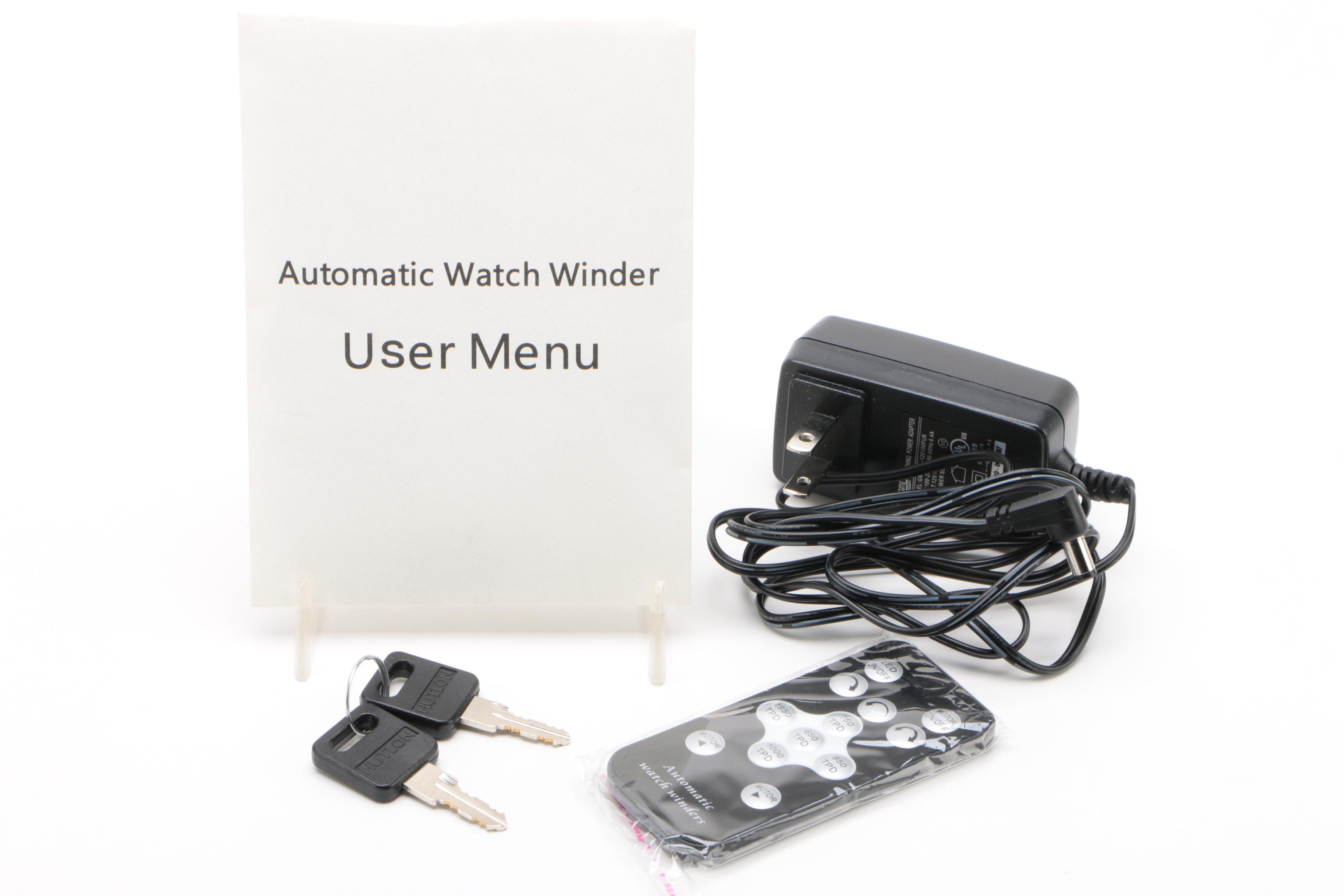 Bey-Berk Gloss Automatic Six Watch Winder with "Carbon Fiber" Lacquer Finish