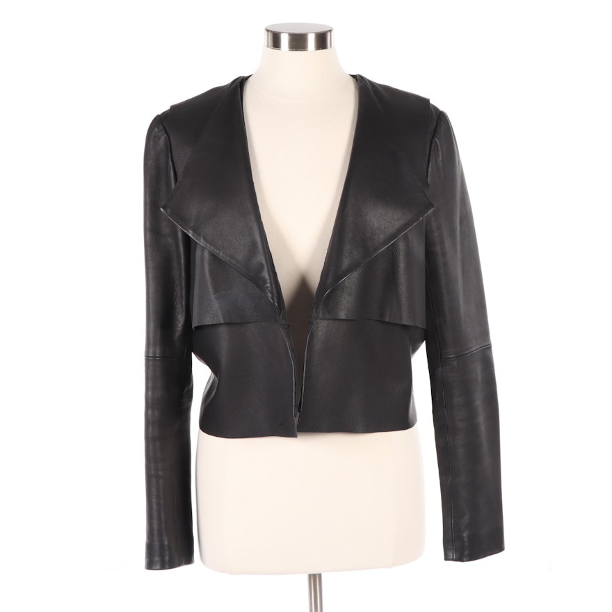 Kate Spade Saturday Black Grained Leather Jacket