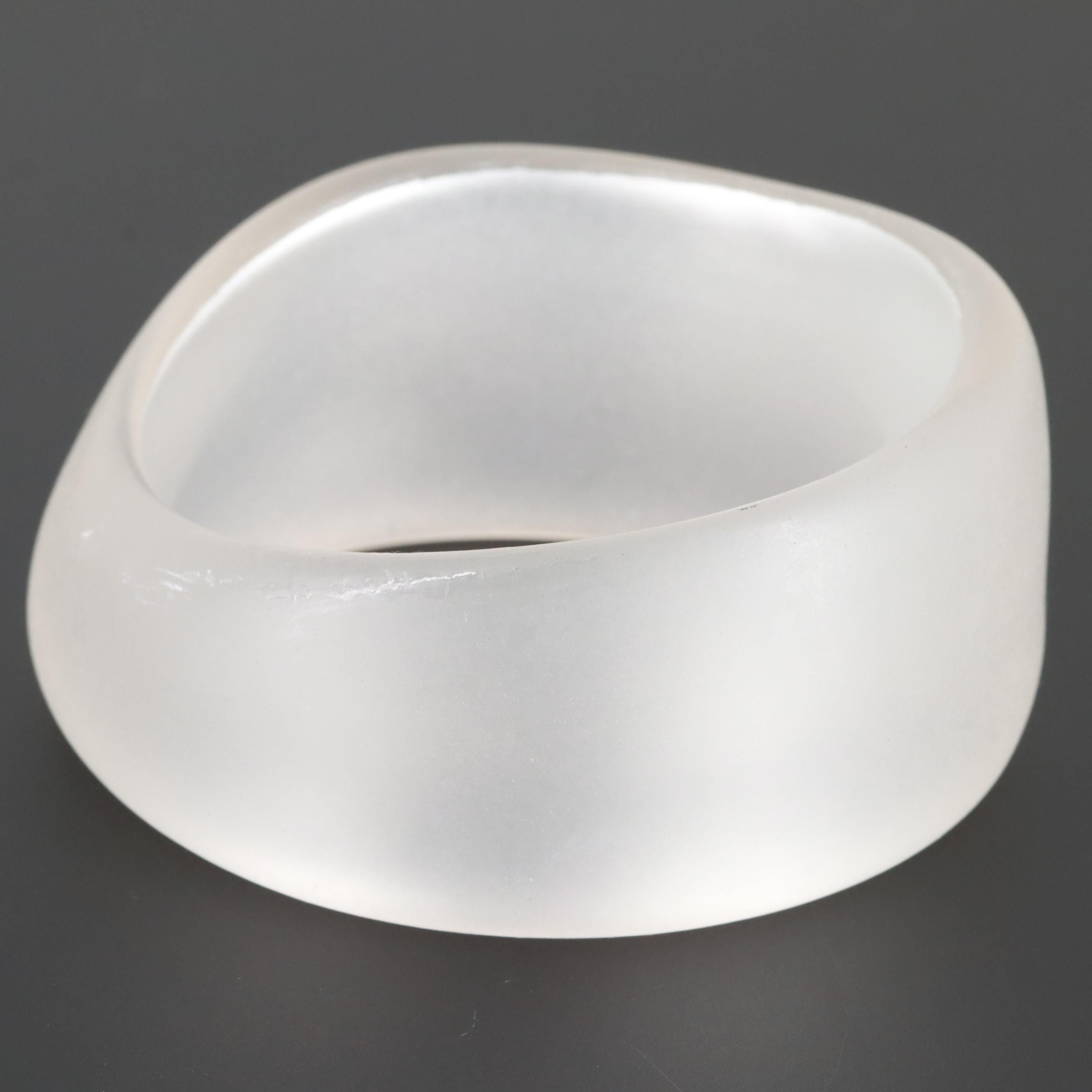 Resin Frosted Pearlescent Bangle Bracelet