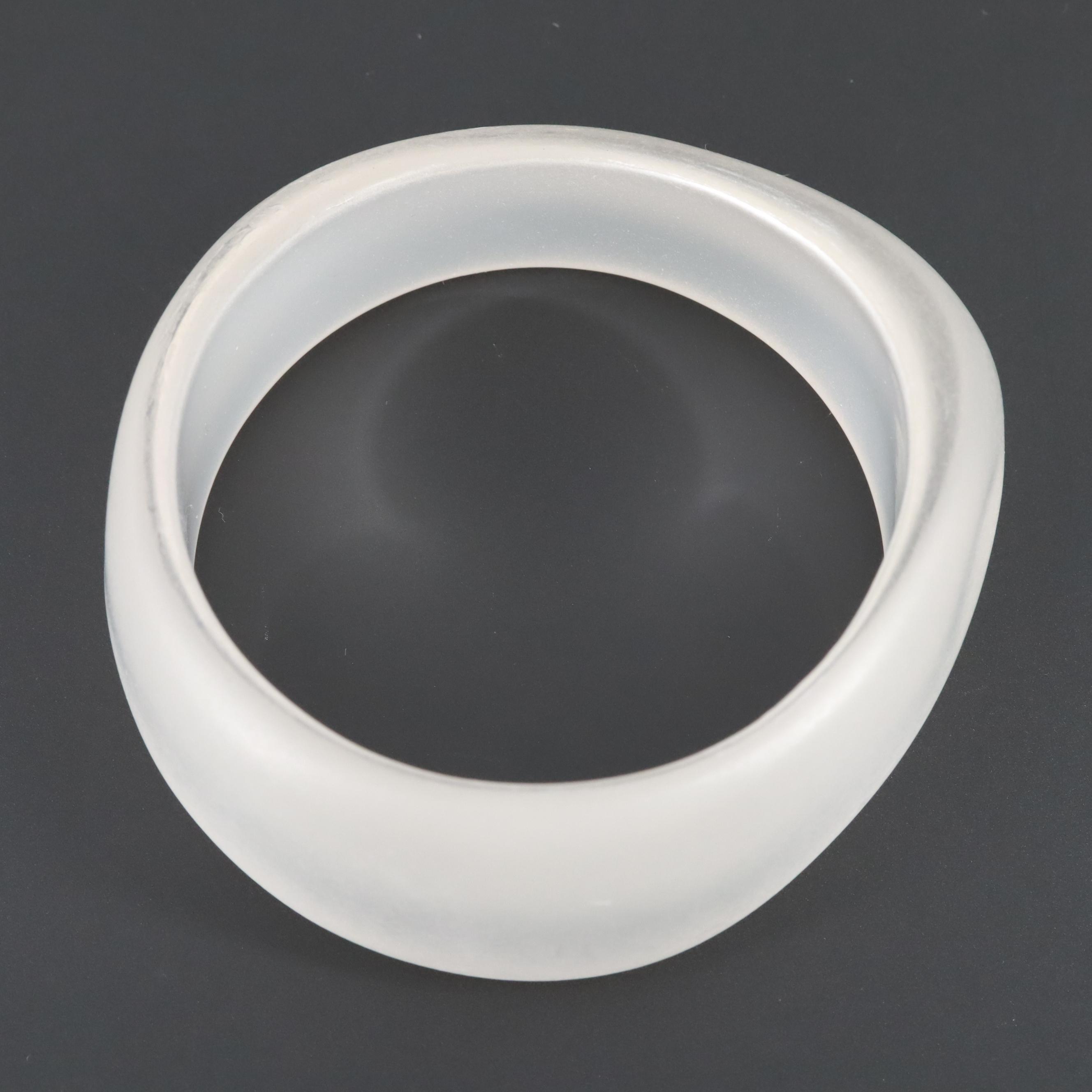 Resin Frosted Pearlescent Bangle Bracelet