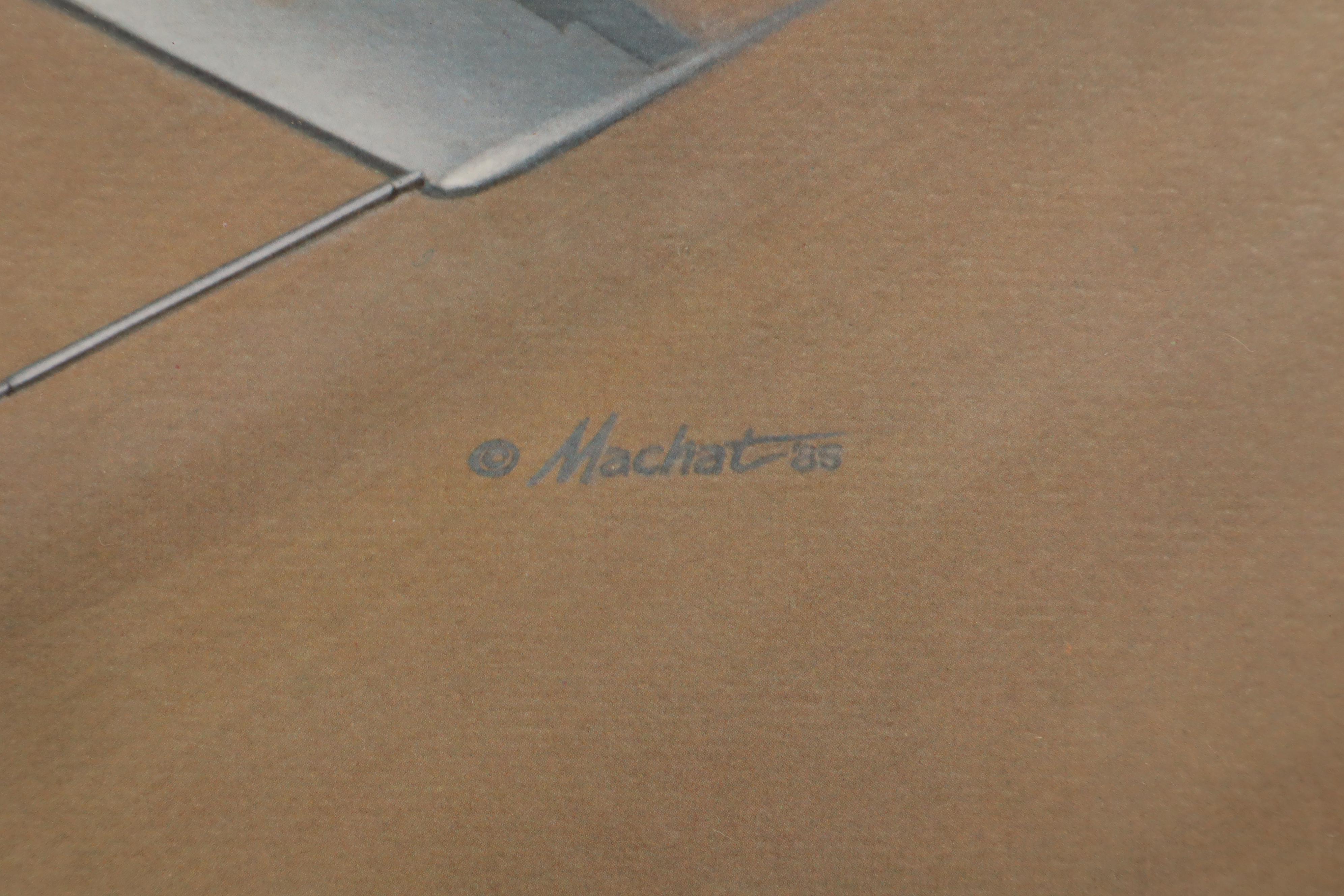 Mike Machat Offset Lithograph "Yeager Goes Mach Two" Signed by Chuck Yeager