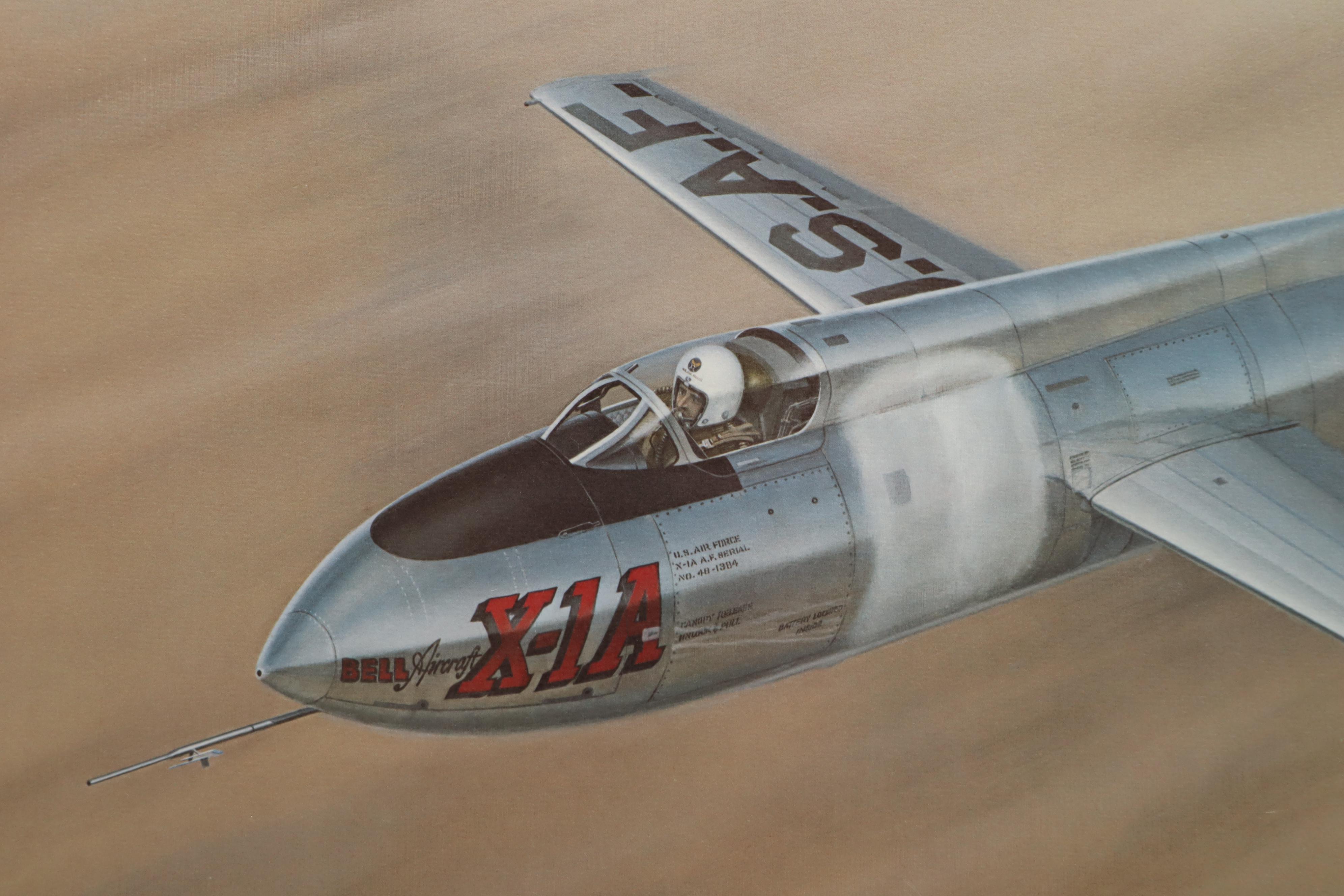 Mike Machat Offset Lithograph "Yeager Goes Mach Two" Signed by Chuck Yeager