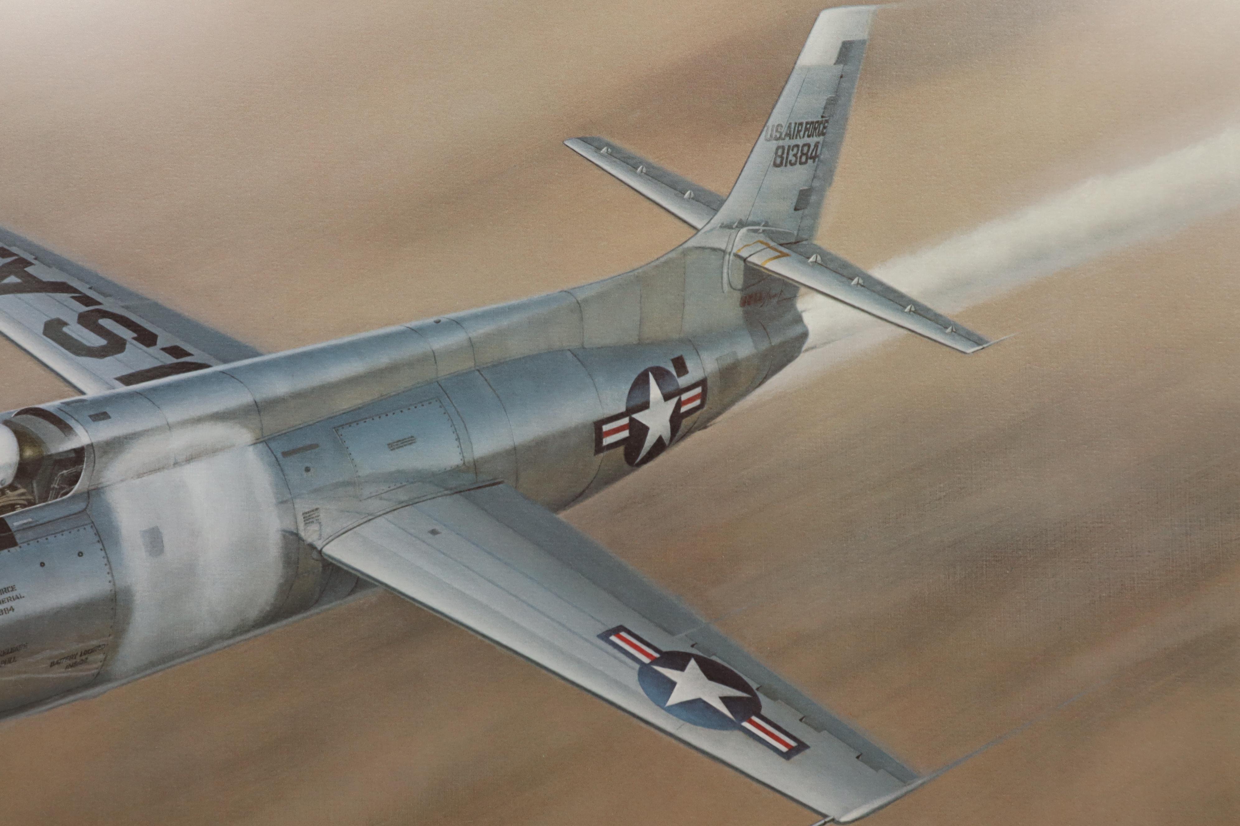 Mike Machat Offset Lithograph "Yeager Goes Mach Two" Signed by Chuck Yeager