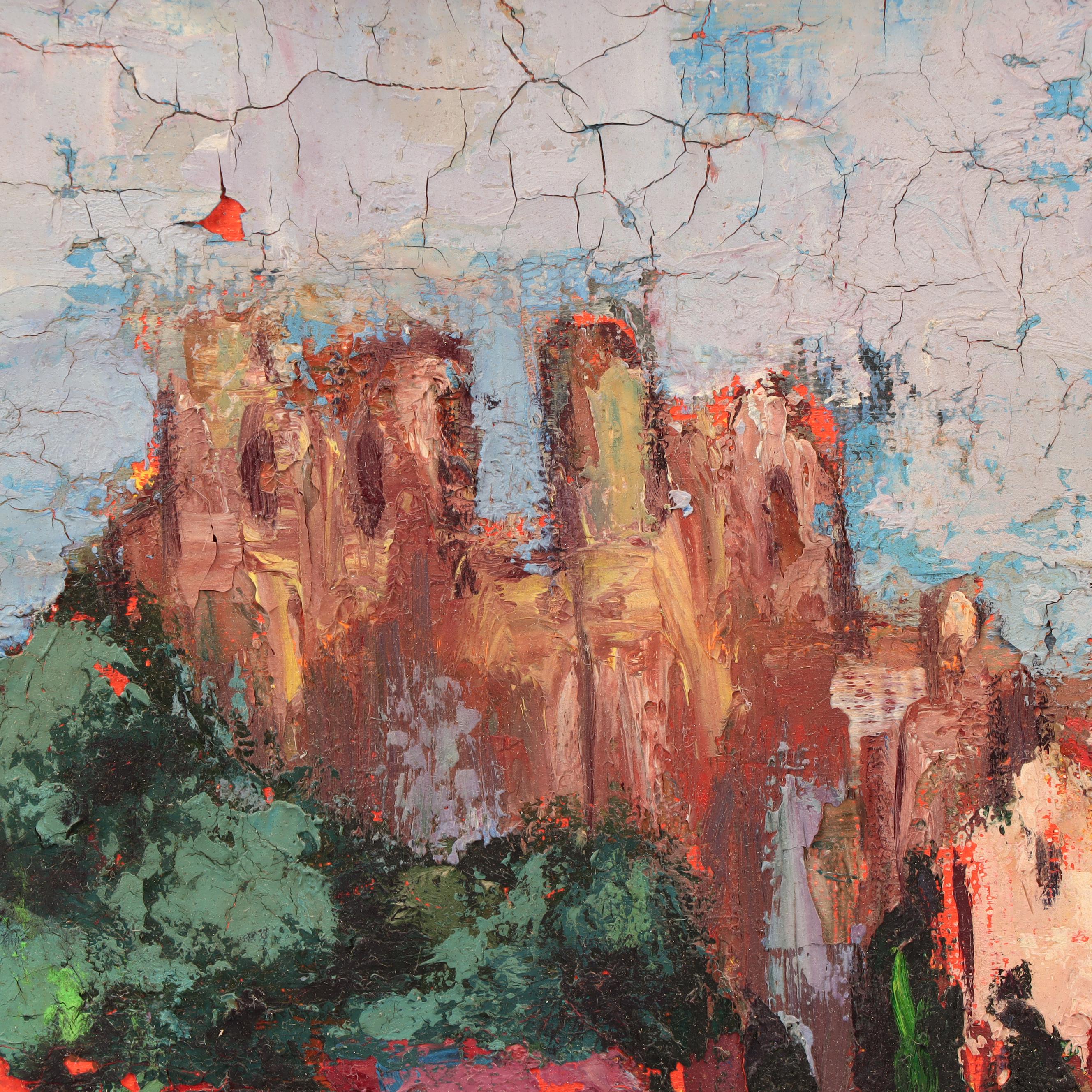 C. Everly Oil Painting of Village Scene