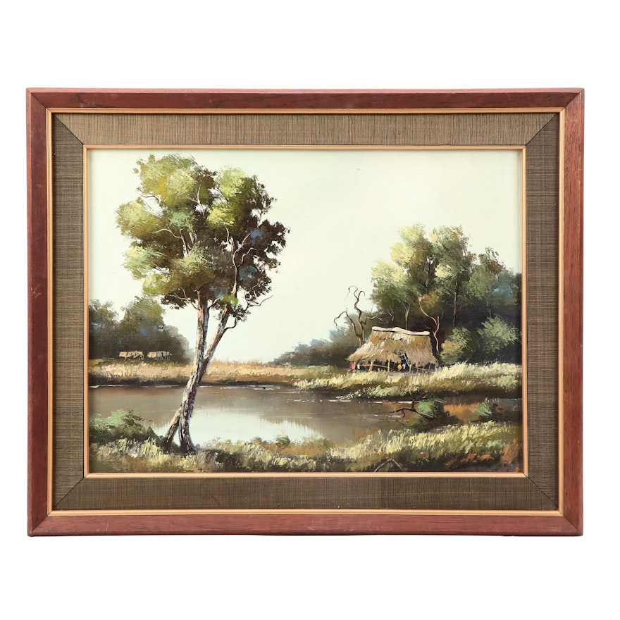 Mid 20th Century Landscape Oil Painting