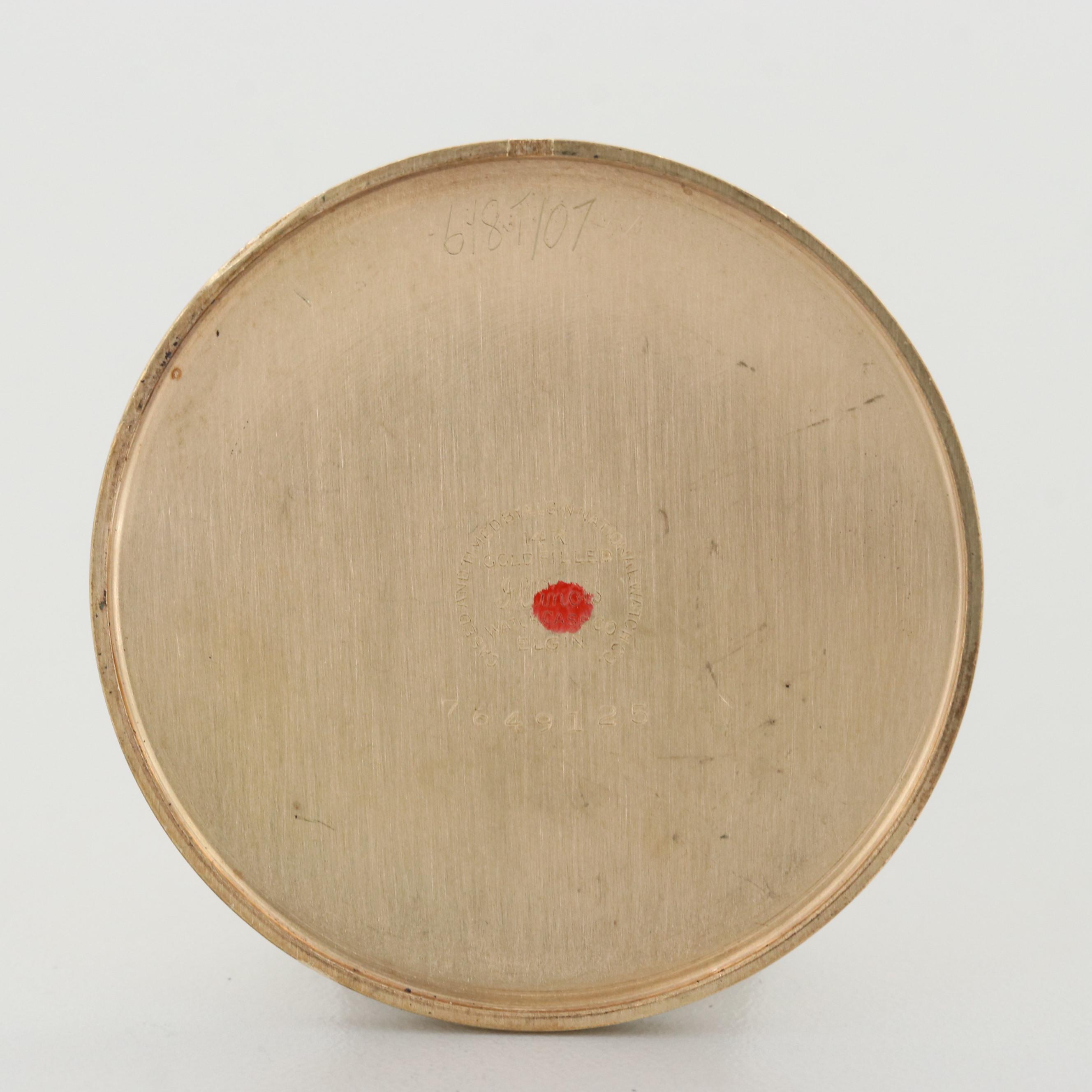 Vintage Lord Elgin 14K Gold Filled Pocket Watch, 1946