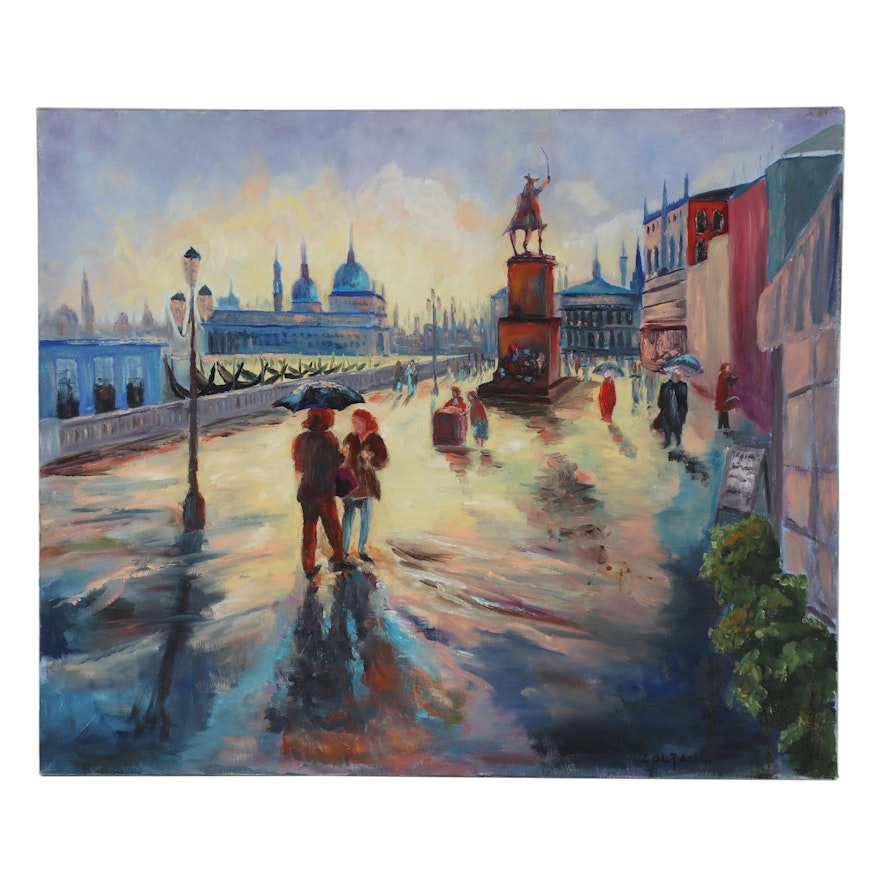Charles Zoltan Cityscape Oil Painting