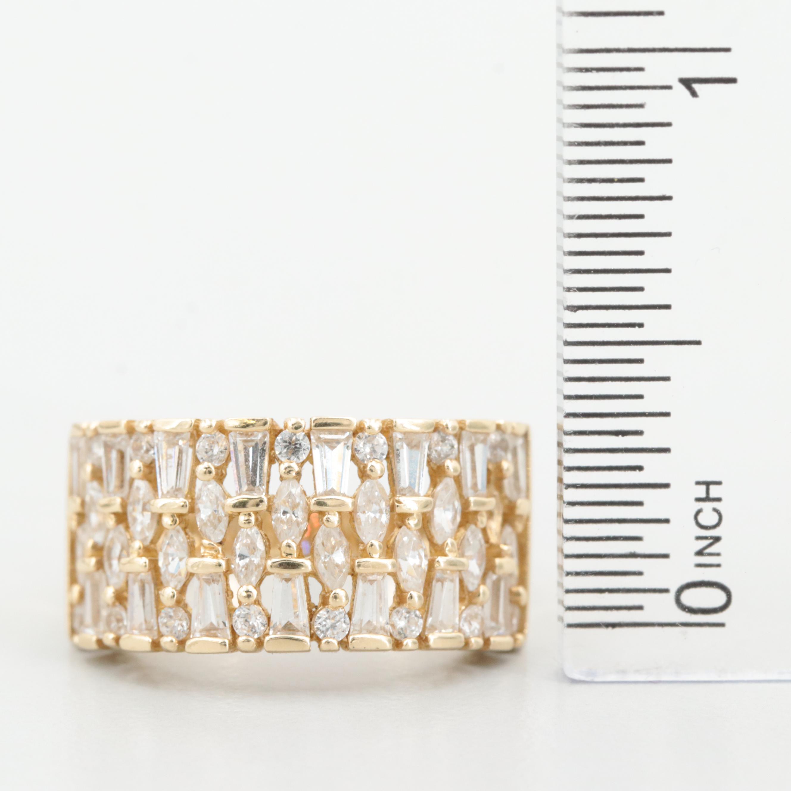 14K Yellow Gold Cubic Zirconia Ring