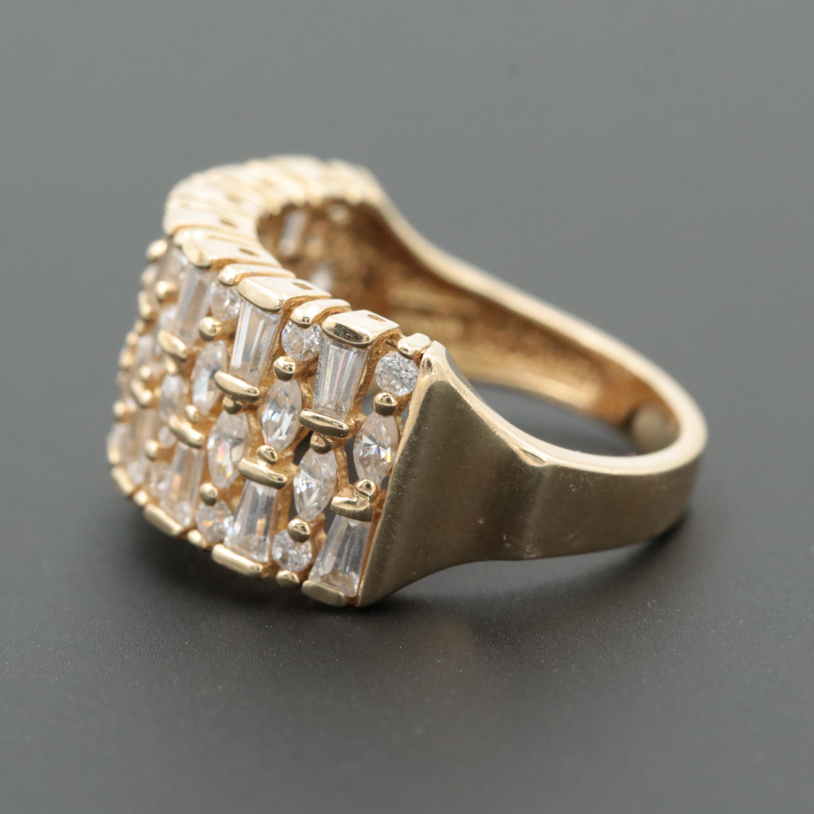 14K Yellow Gold Cubic Zirconia Ring