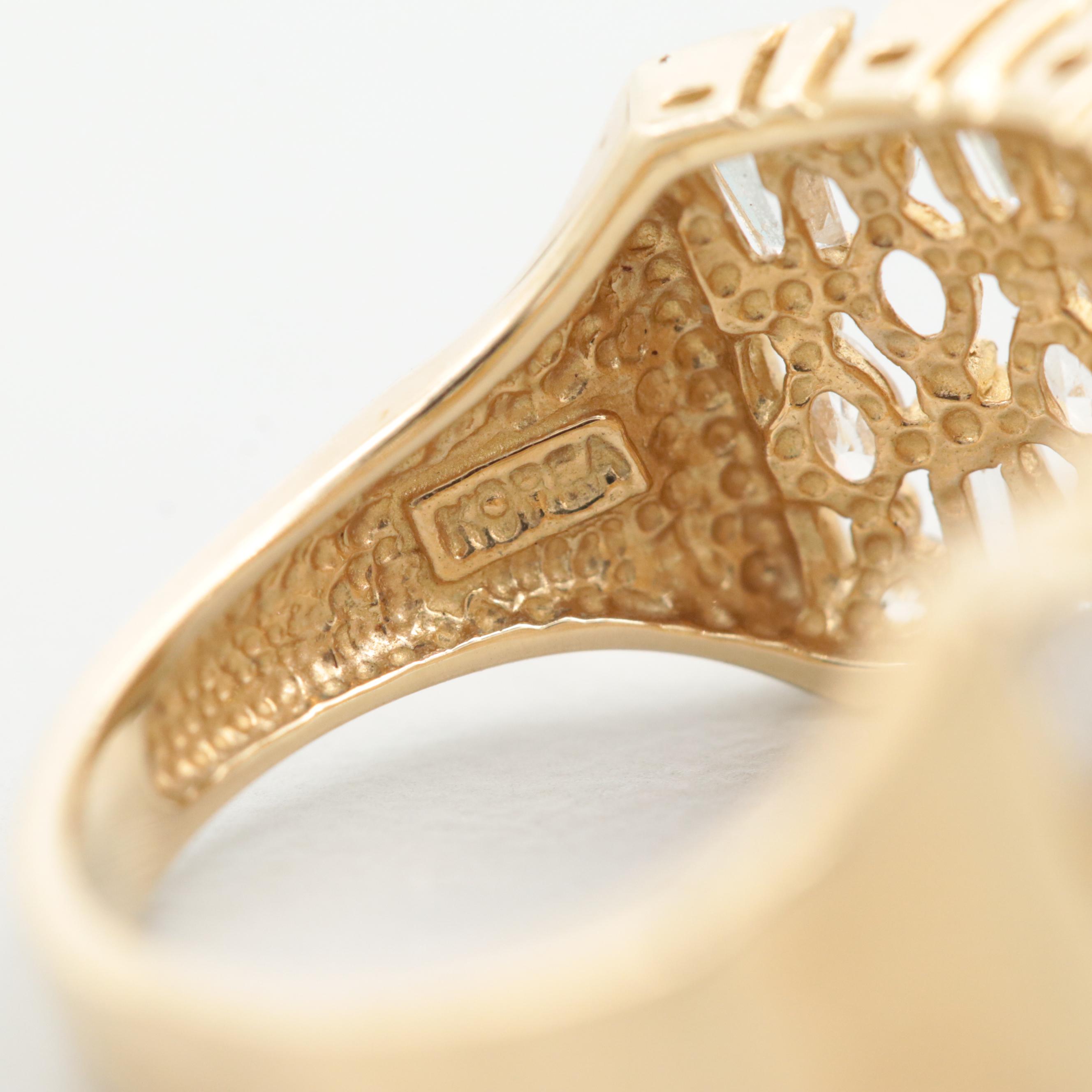 14K Yellow Gold Cubic Zirconia Ring