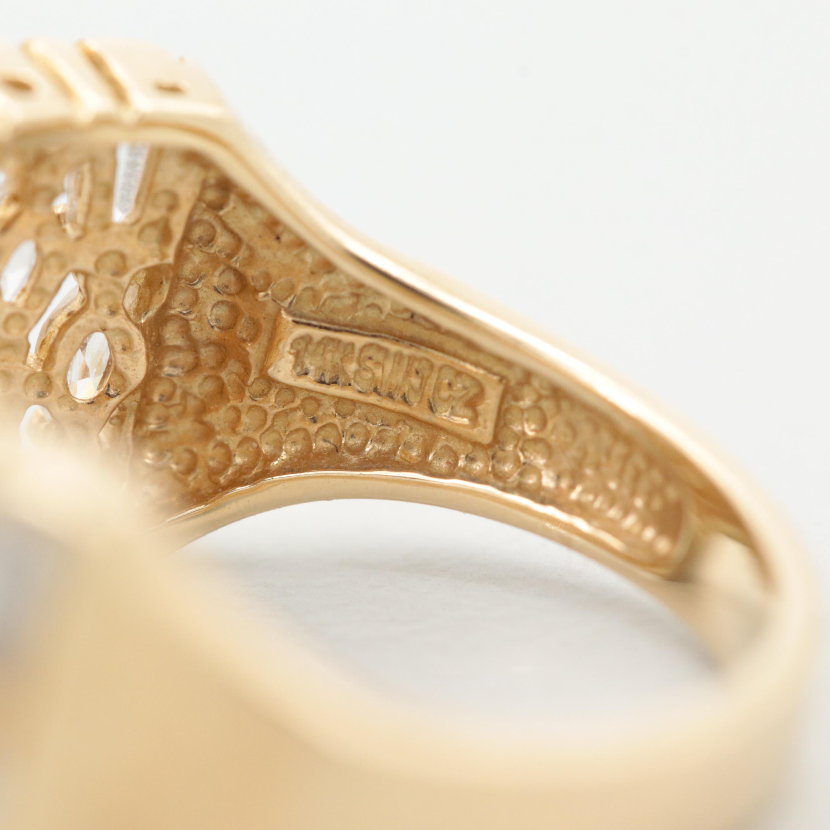 14K Yellow Gold Cubic Zirconia Ring
