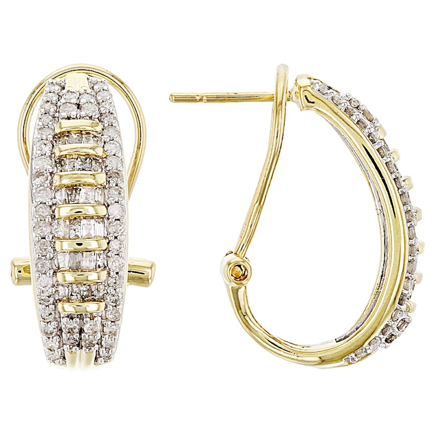 10K Yellow Gold Diamond Earrings