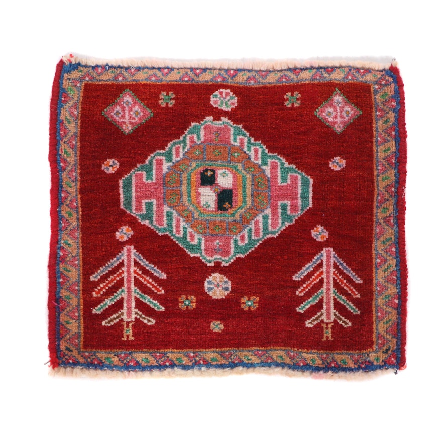 Hand-Knotted Persian Wool Bag Face