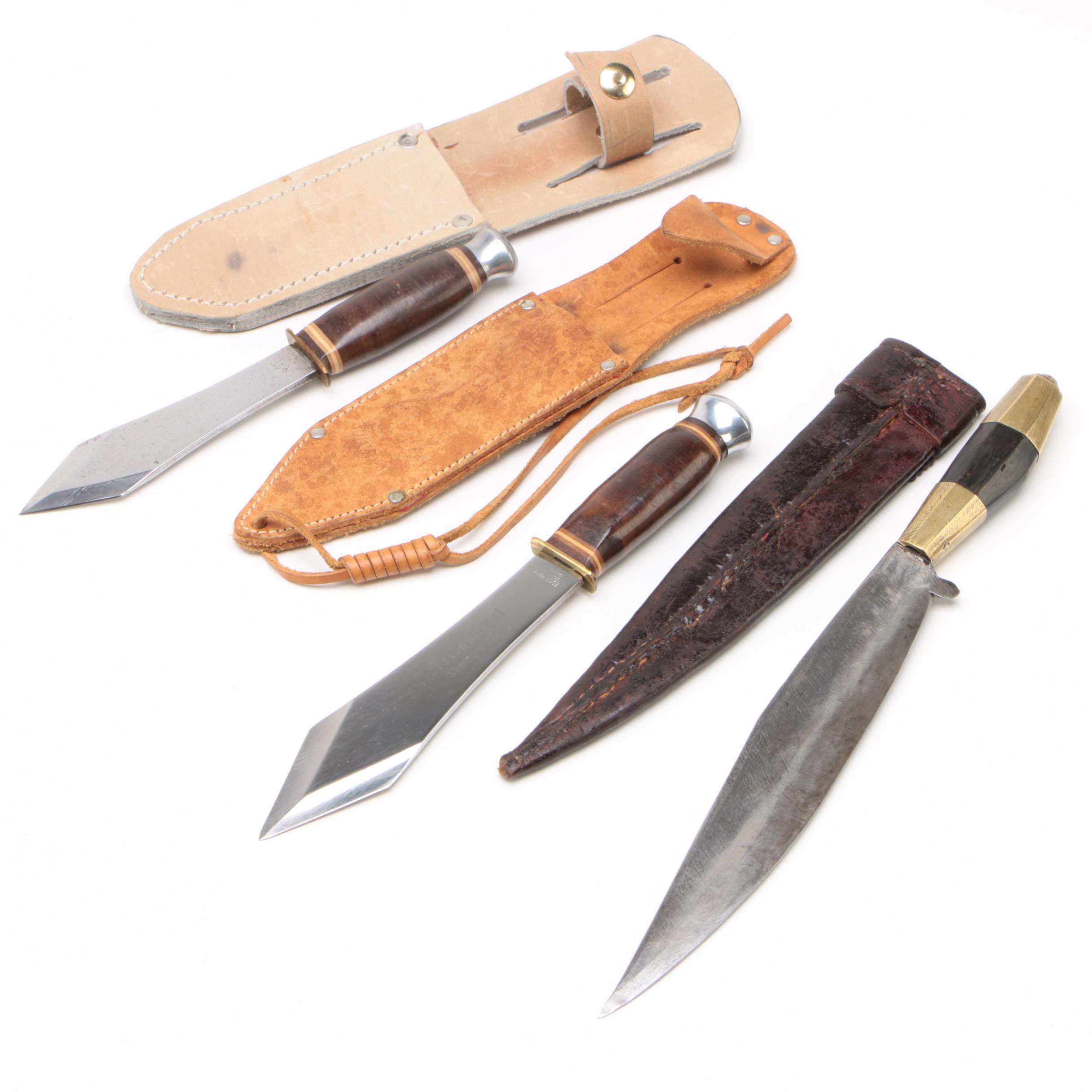 WWII Filipino Fighting Knife and Vintage Throwing Knives