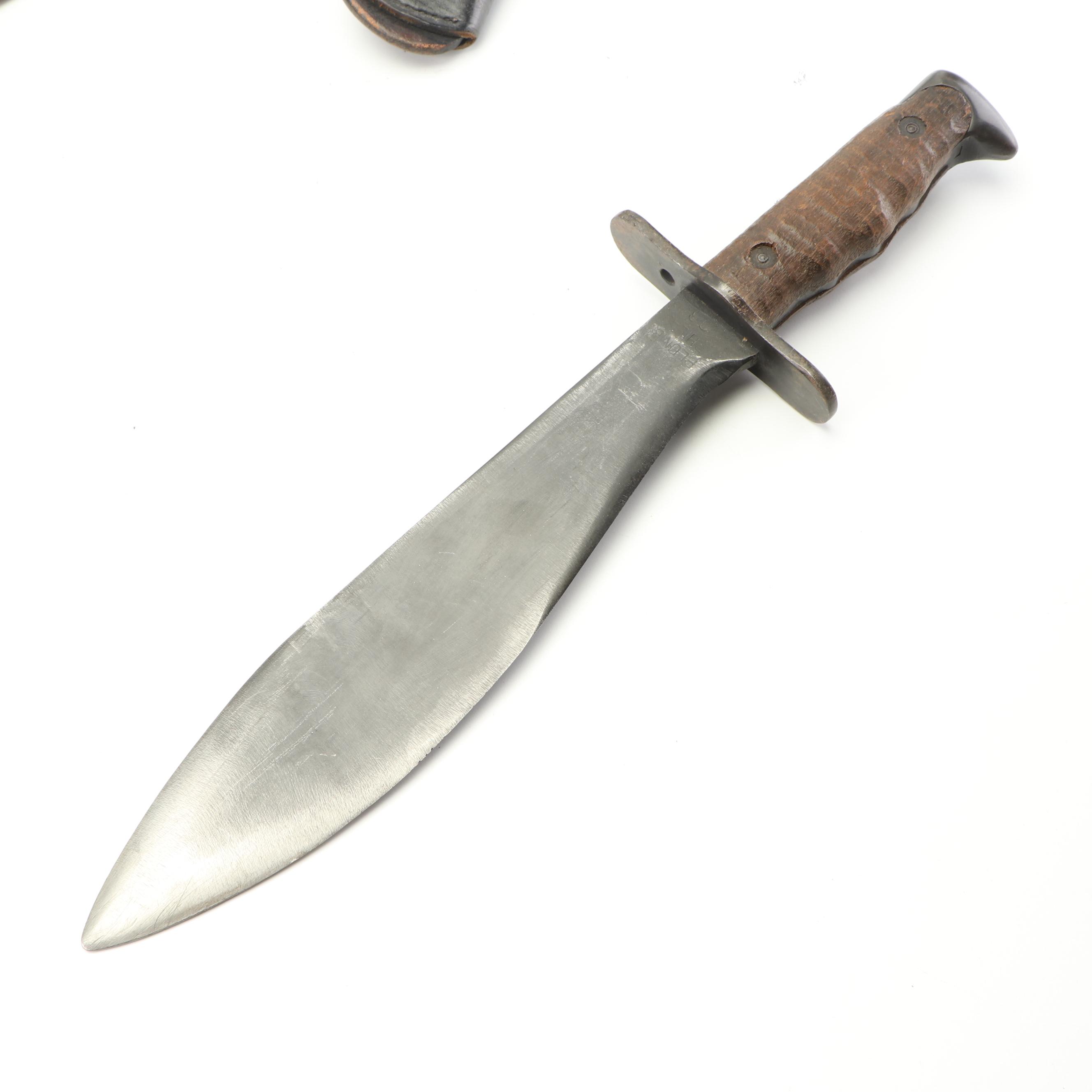 US Model 1917 Bolo Knife with Scabbard and Military Issued Utility Belt