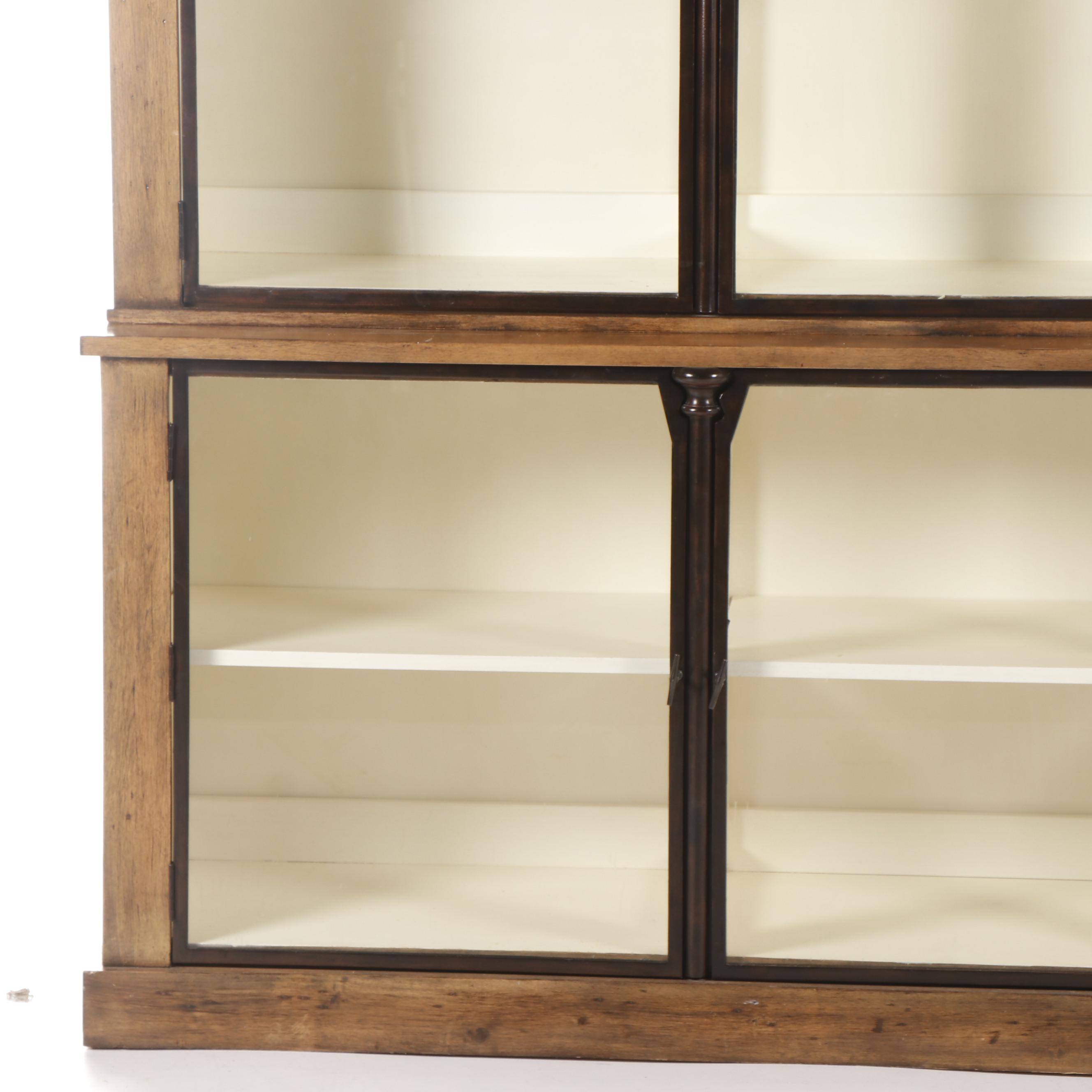 Large Contemporary Wooden Display Cabinet with Glass Doors