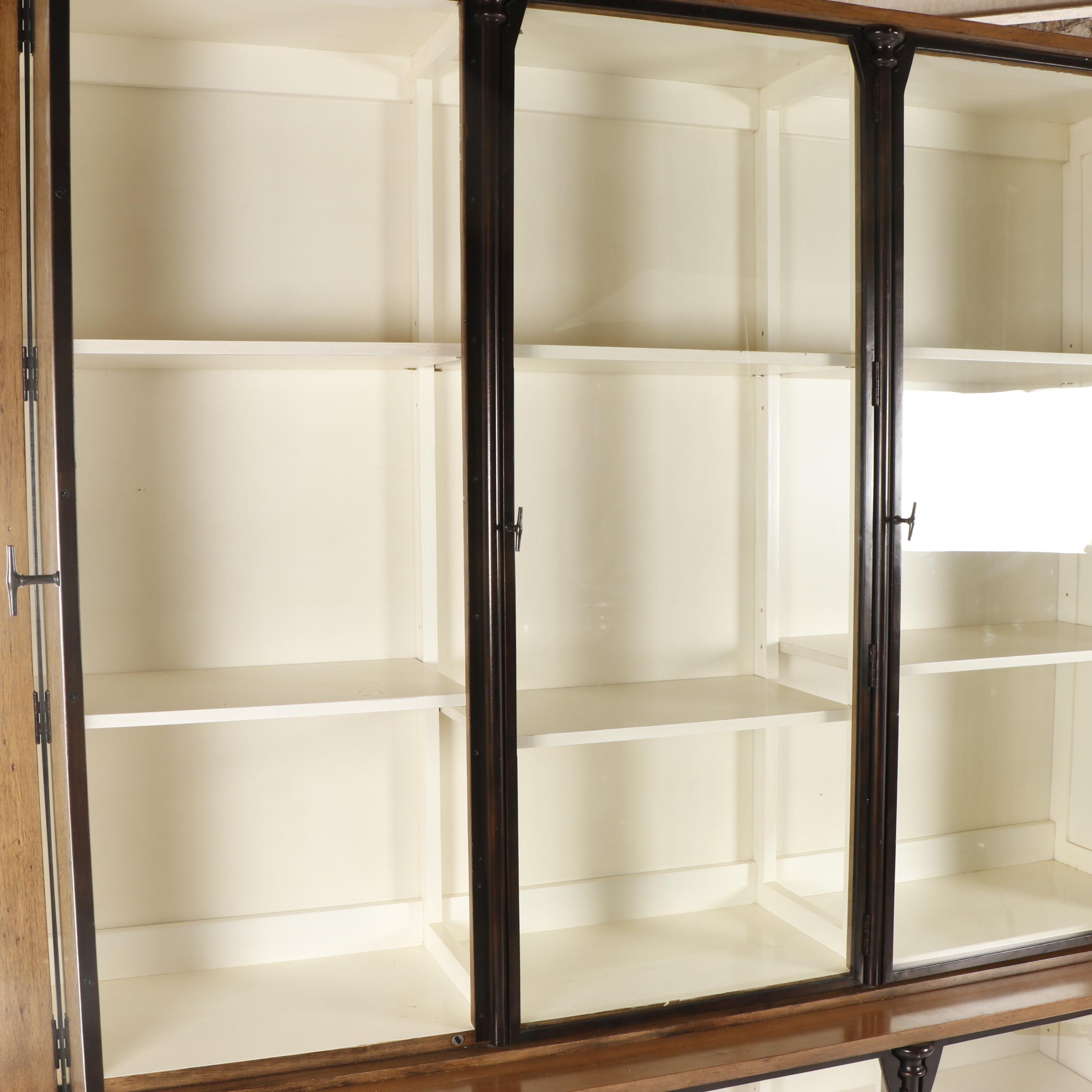 Large Contemporary Wooden Display Cabinet with Glass Doors