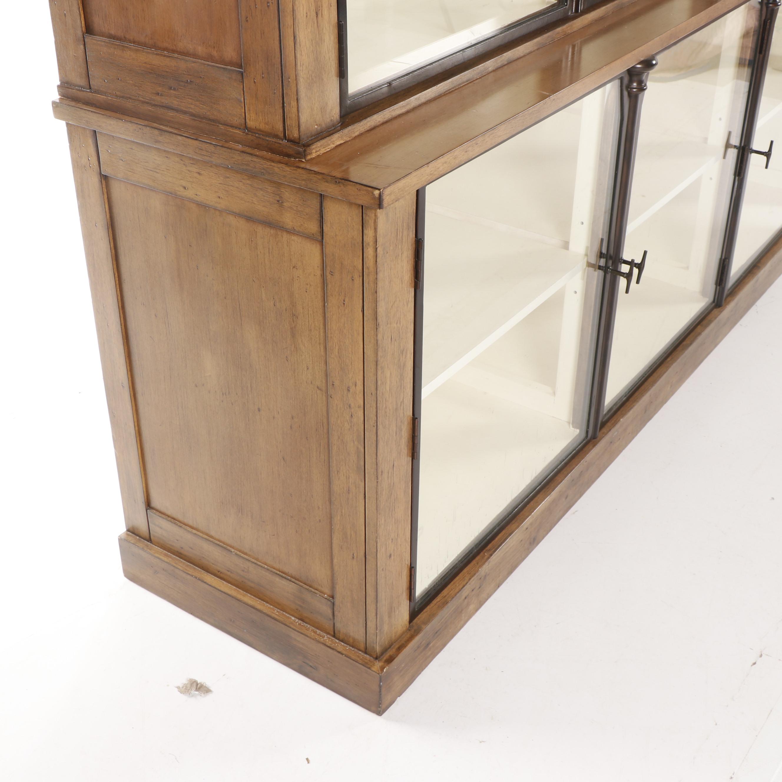 Large Contemporary Wooden Display Cabinet with Glass Doors