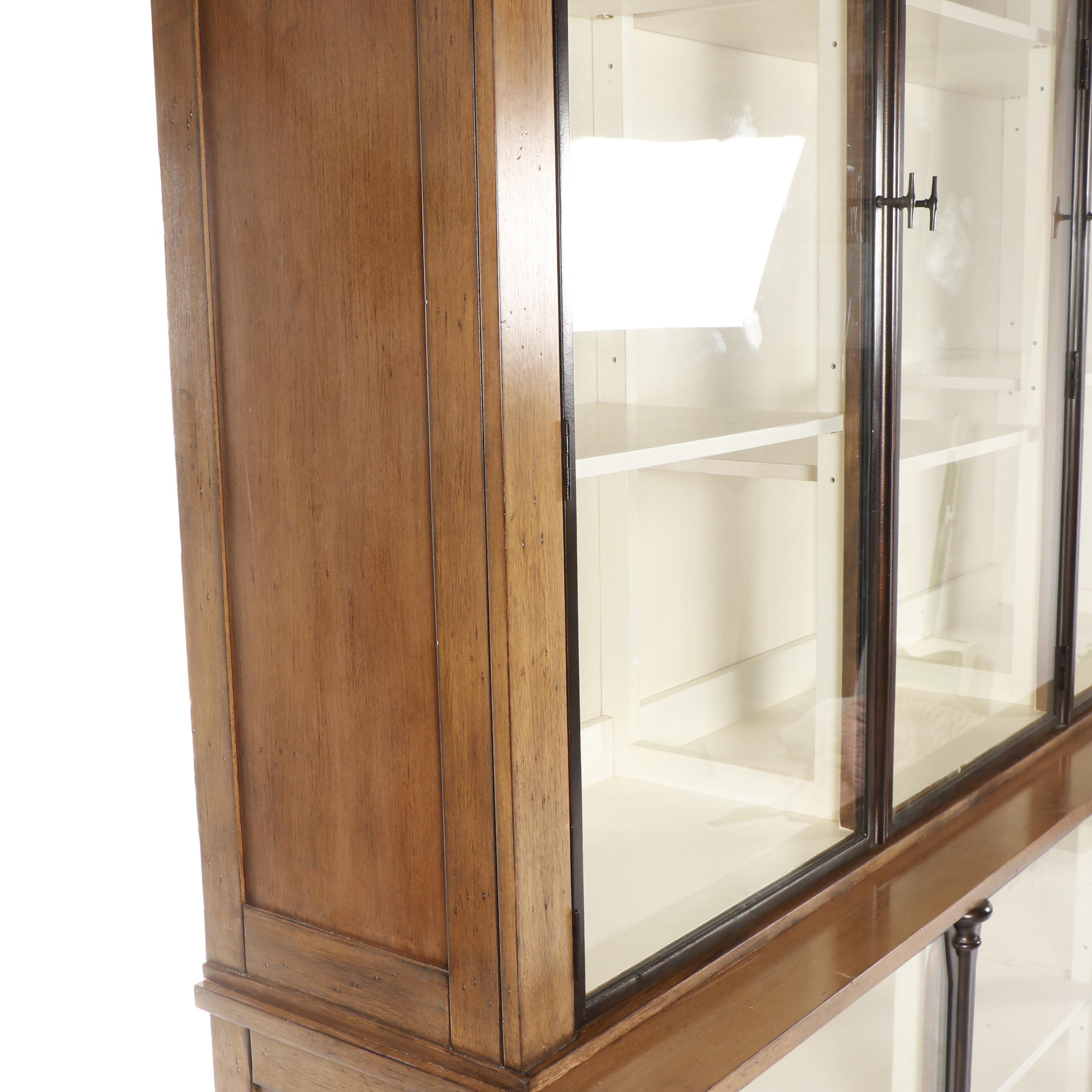 Large Contemporary Wooden Display Cabinet with Glass Doors