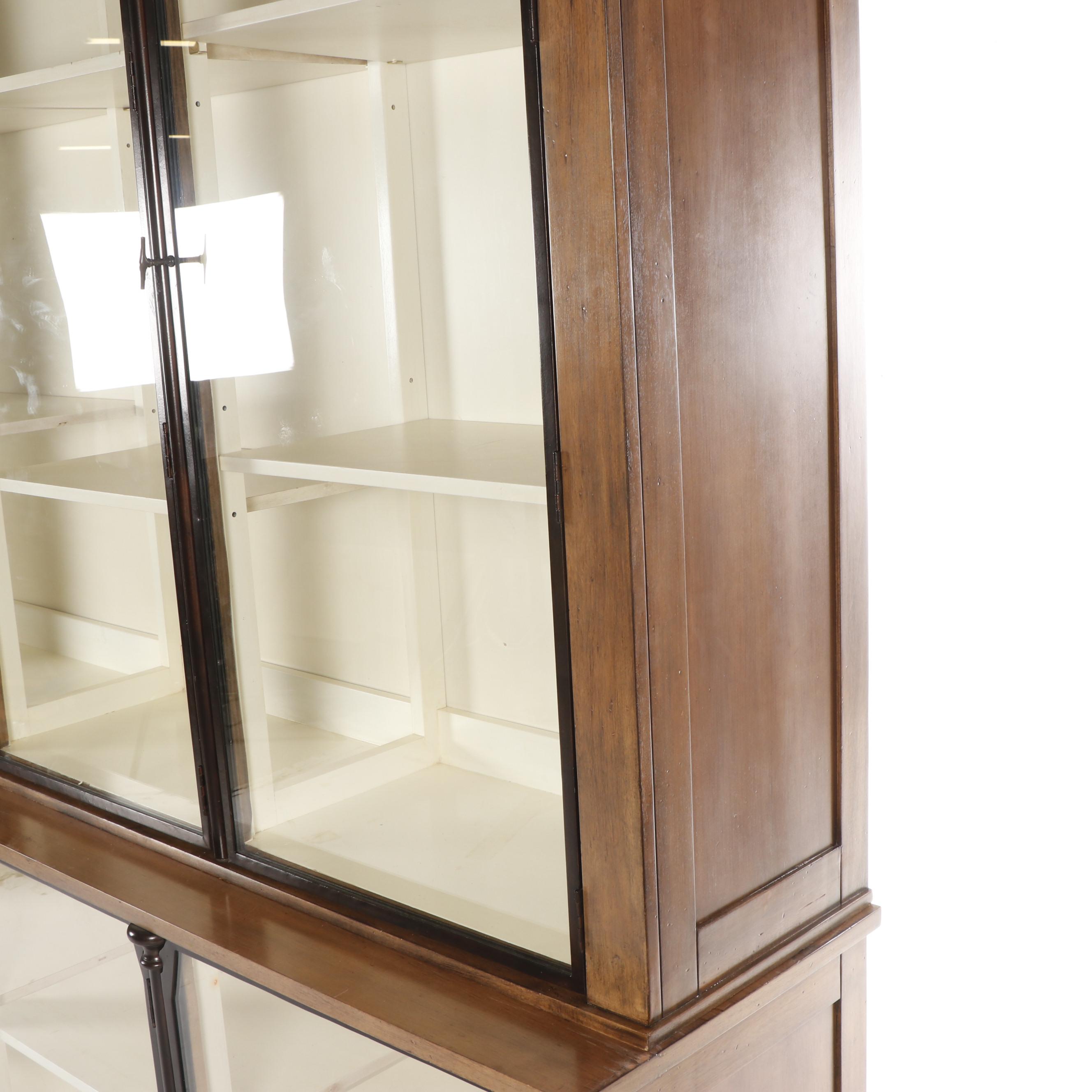 Large Contemporary Wooden Display Cabinet with Glass Doors