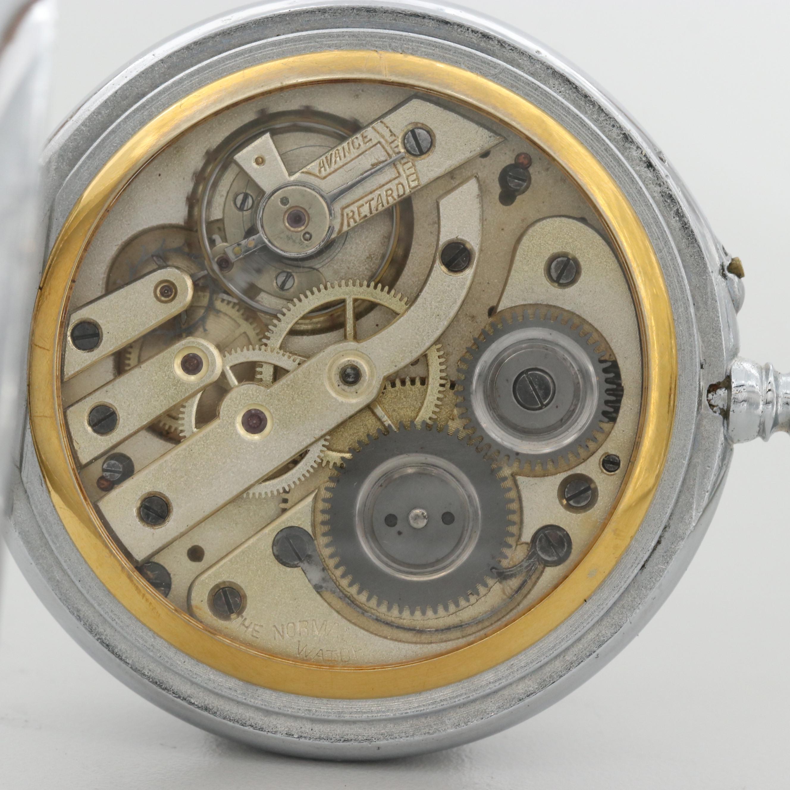 Antique Swiss Six City World Time Silver Tone Open Face Pocket Watch, Circa 1890