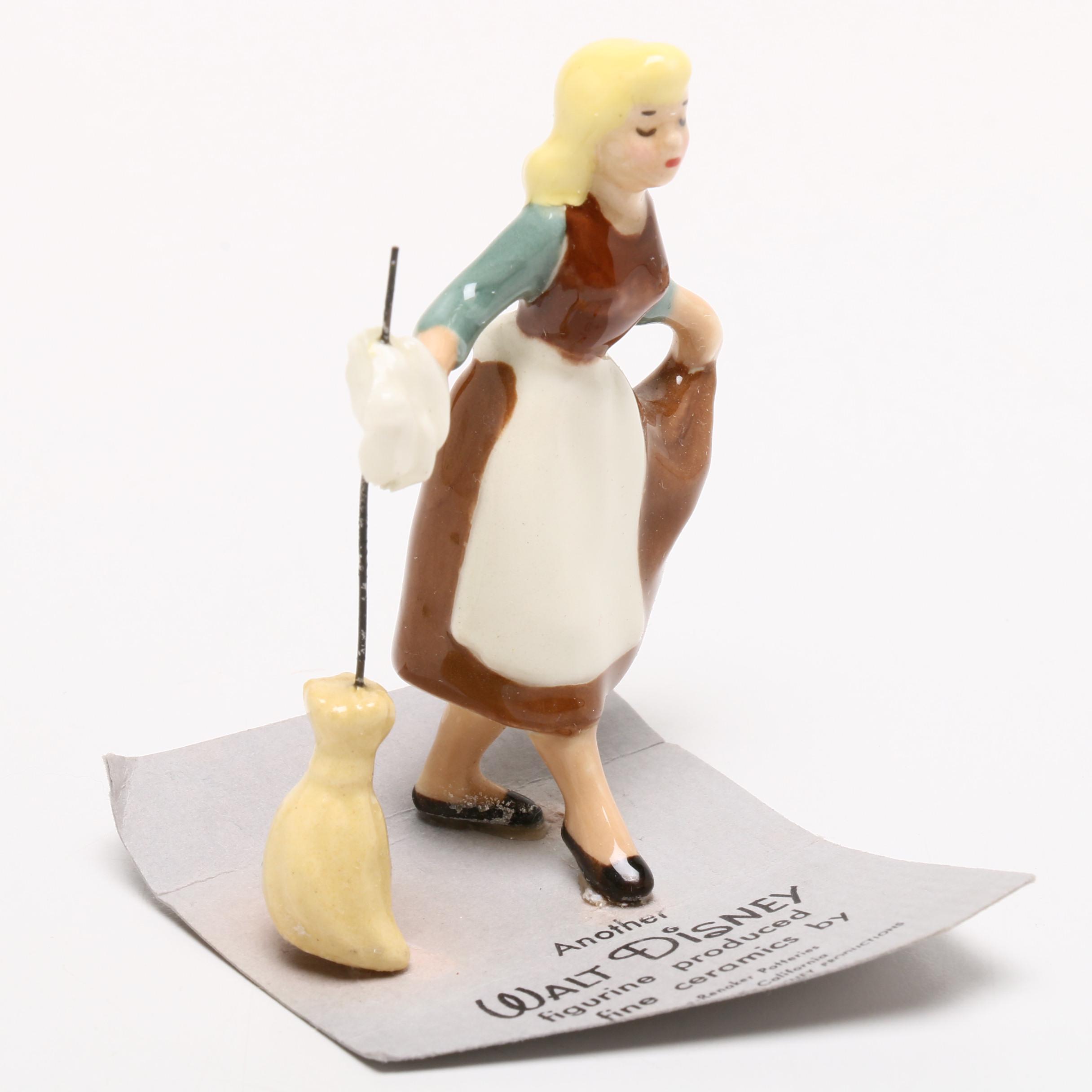 Walt Disney's Cinderella Miniature Figurine on Card with Box, 1950s-1960s