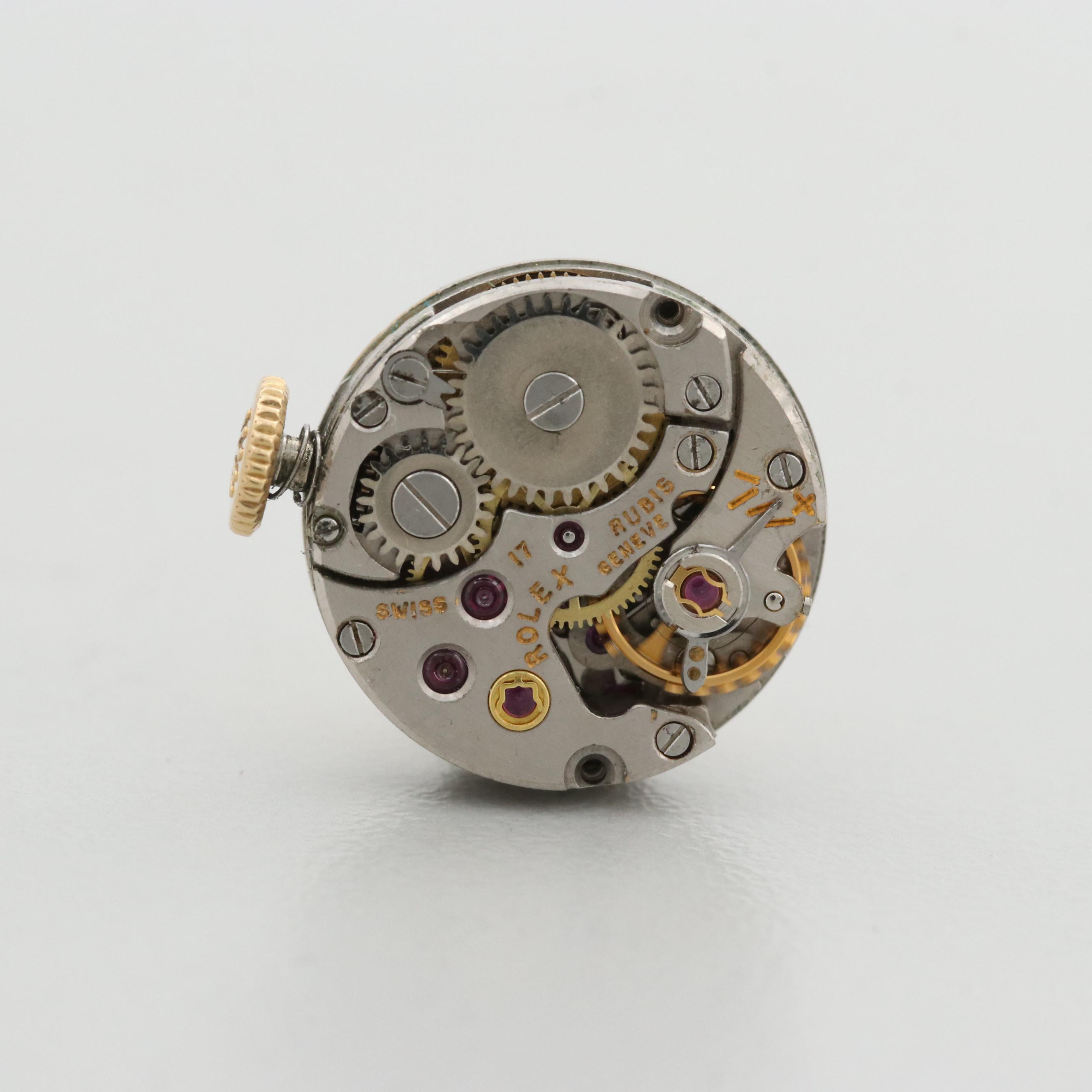 Vintage Rolex Precision Cocktail 18K Yellow Gold Stem Wind Watch