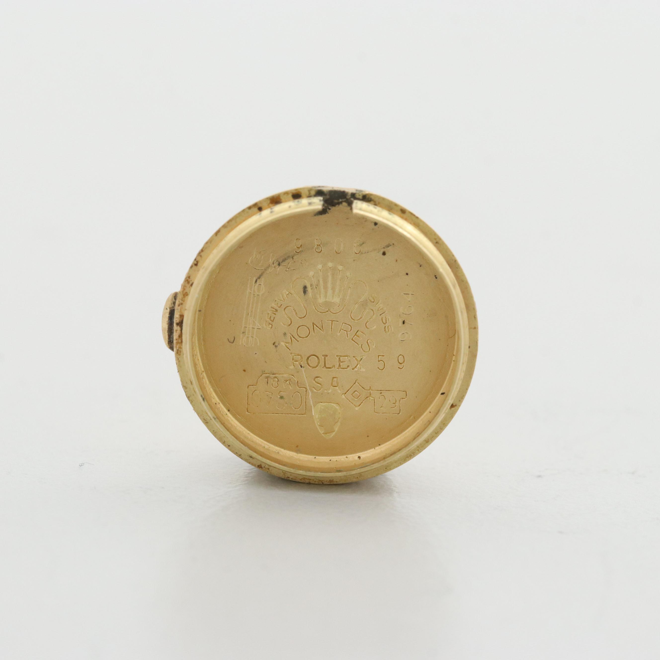 Vintage Rolex Precision Cocktail 18K Yellow Gold Stem Wind Watch