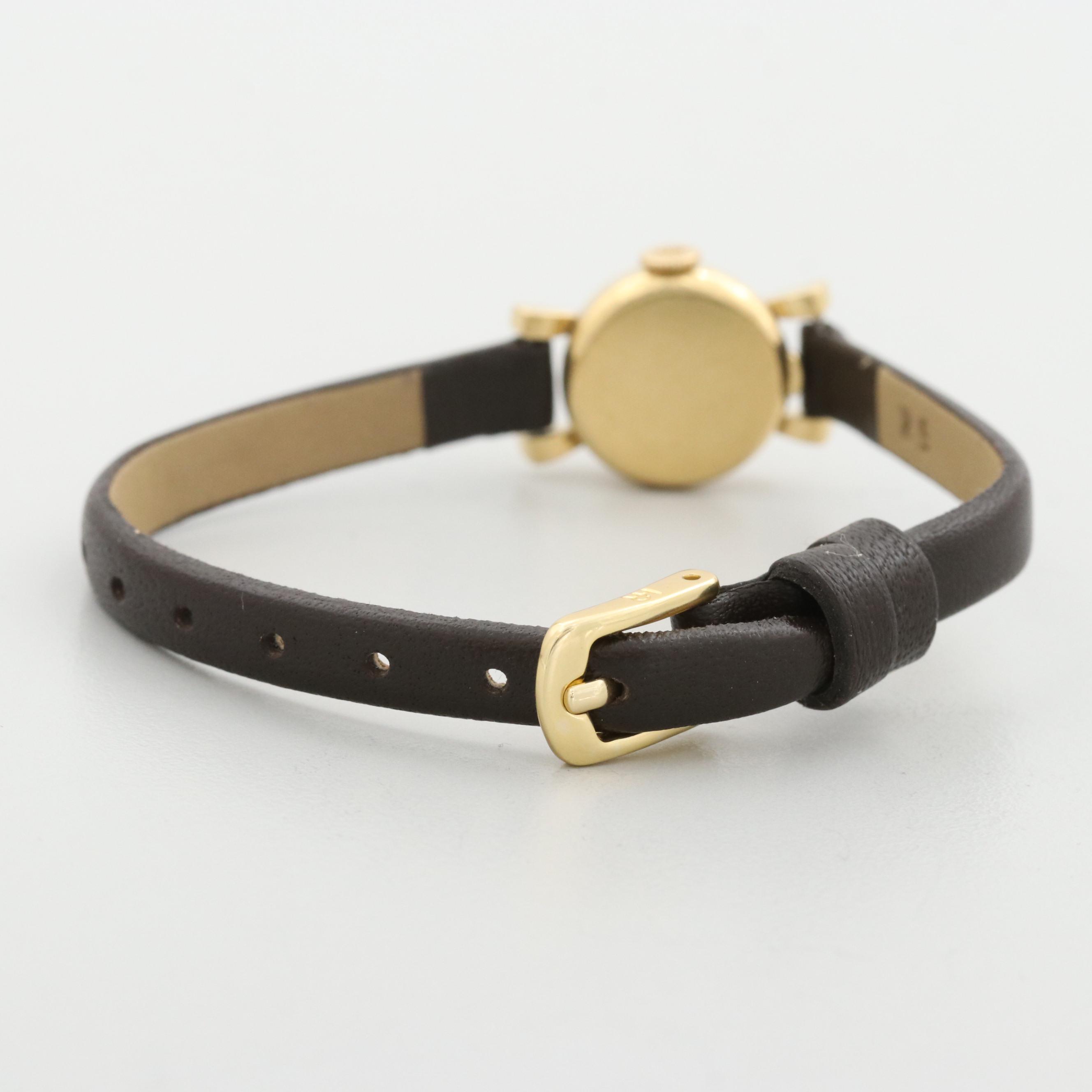 Vintage Rolex Precision Cocktail 18K Yellow Gold Stem Wind Watch