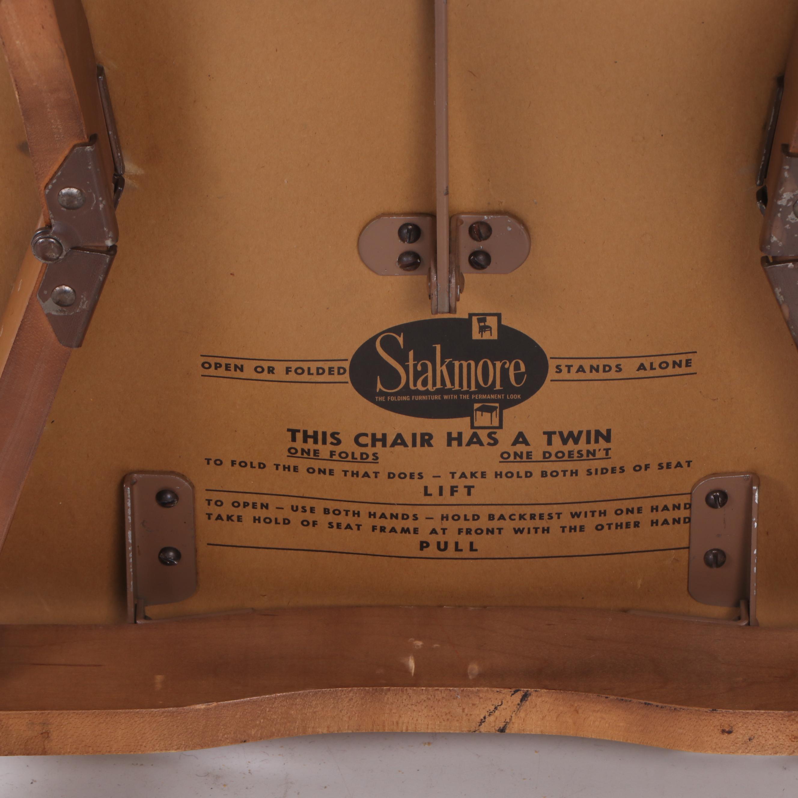 Stakmore Cane-Back Folding chairs, Mid-20th Century