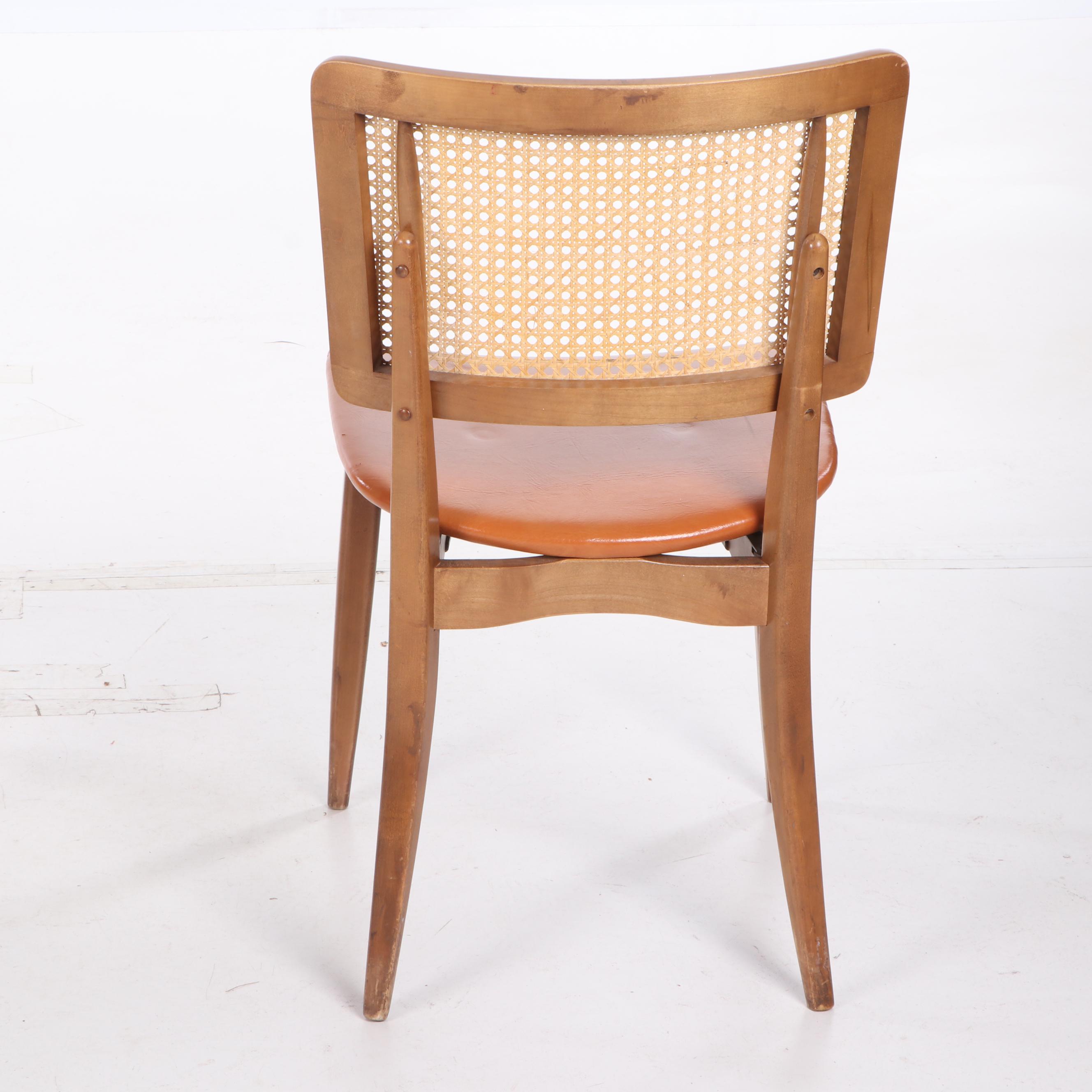 Stakmore Cane-Back Folding chairs, Mid-20th Century