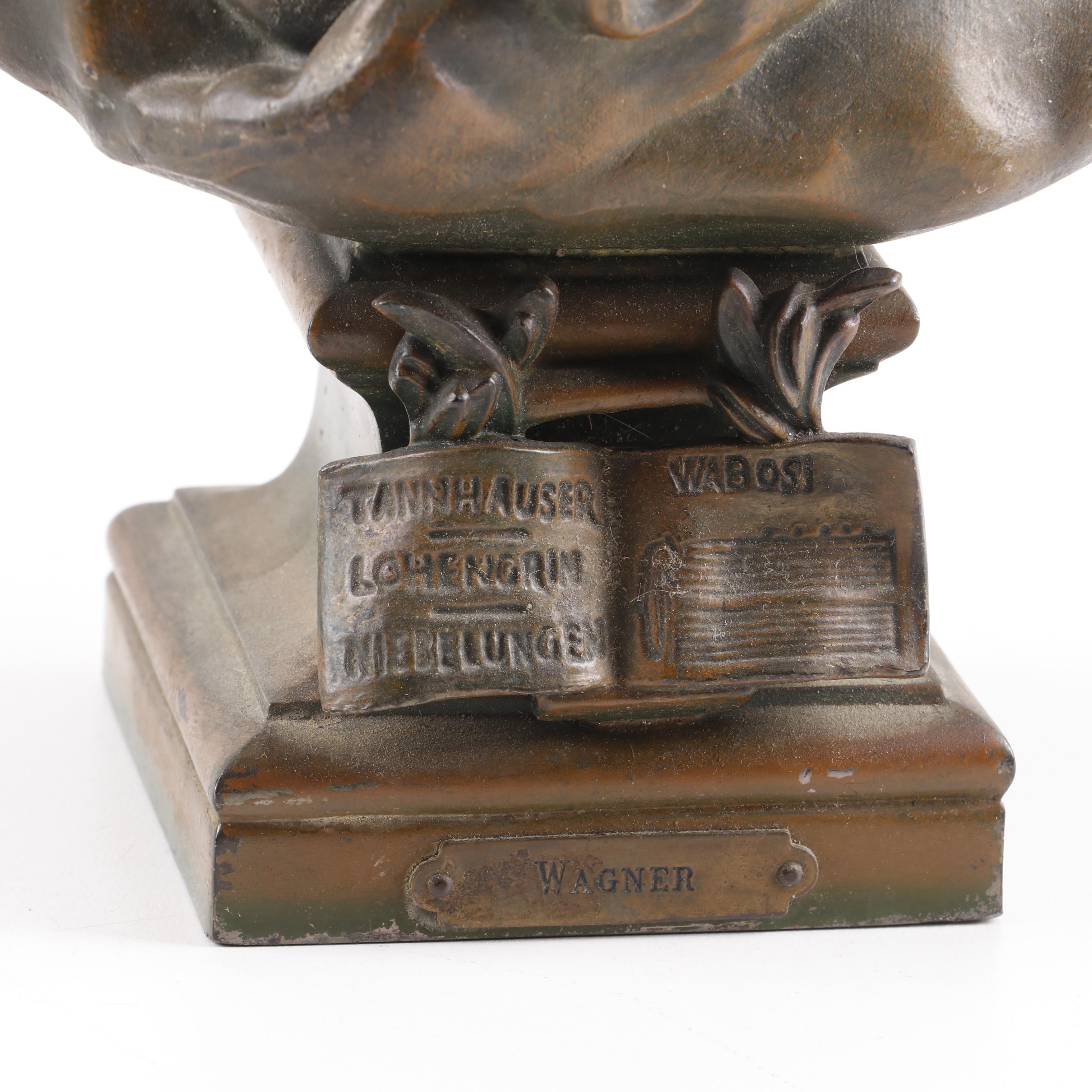 Cast Metal Reproduction Bust of Richard Wagner