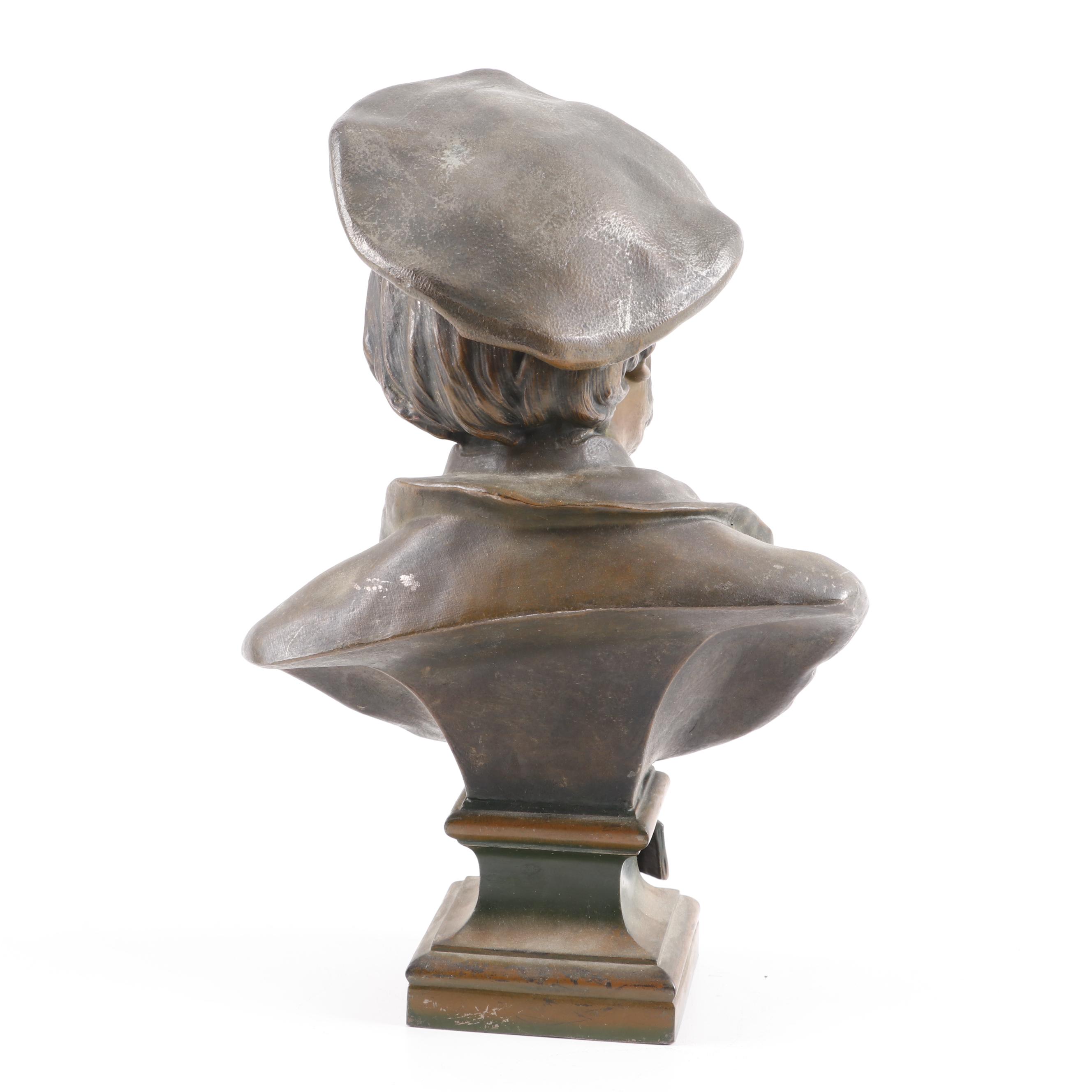 Cast Metal Reproduction Bust of Richard Wagner