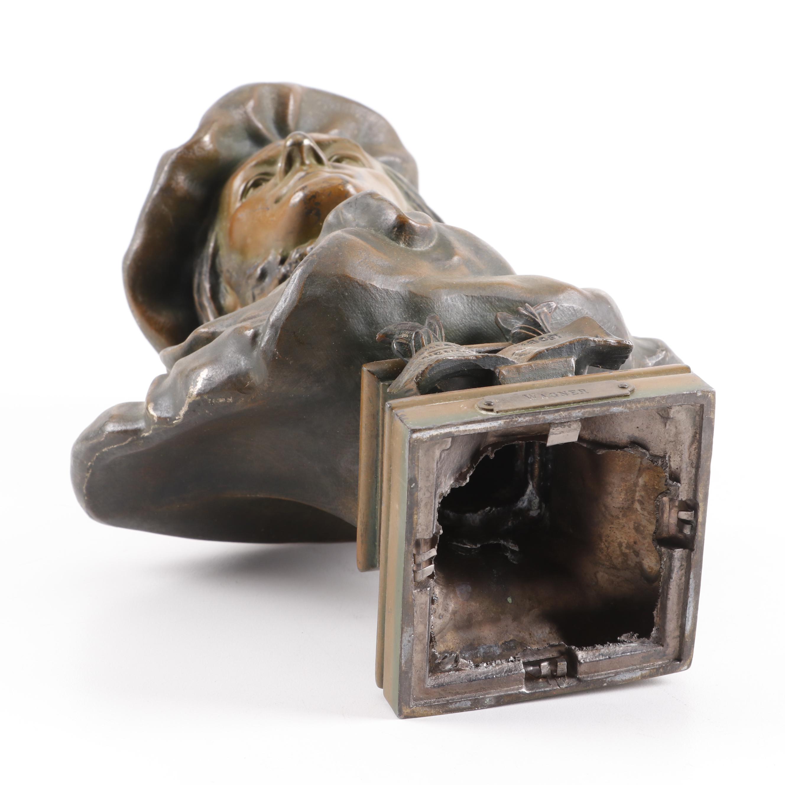 Cast Metal Reproduction Bust of Richard Wagner