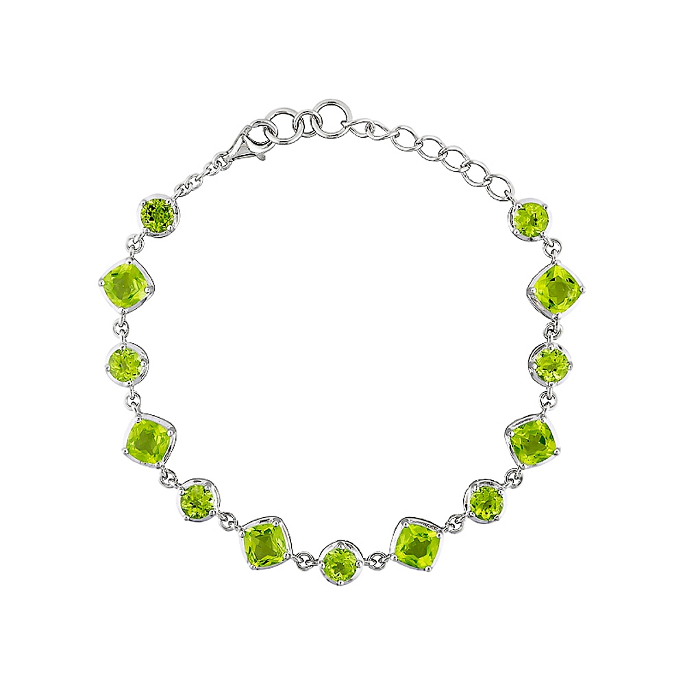 Sterling Silver Peridot Adjustable Bracelet