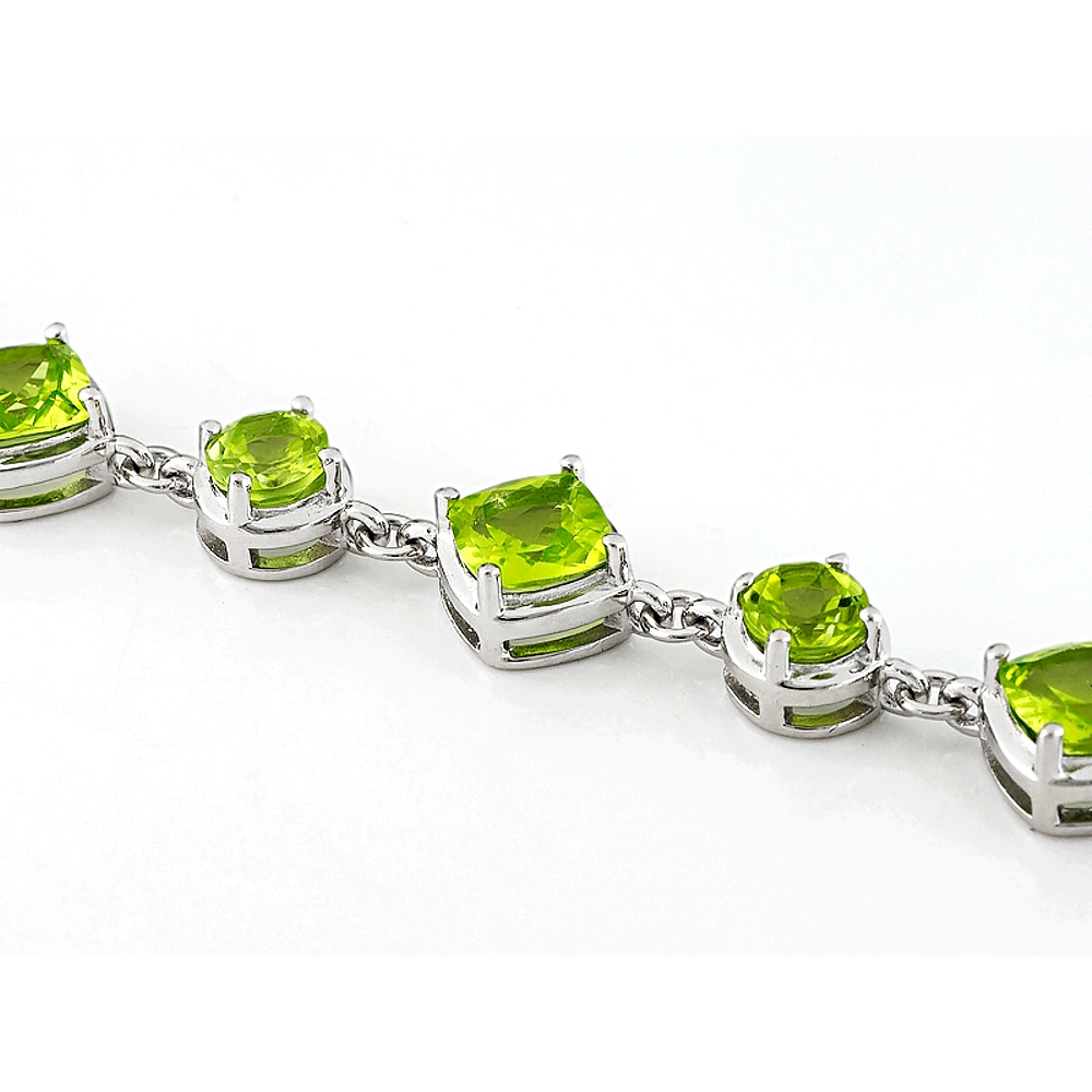 Sterling Silver Peridot Adjustable Bracelet