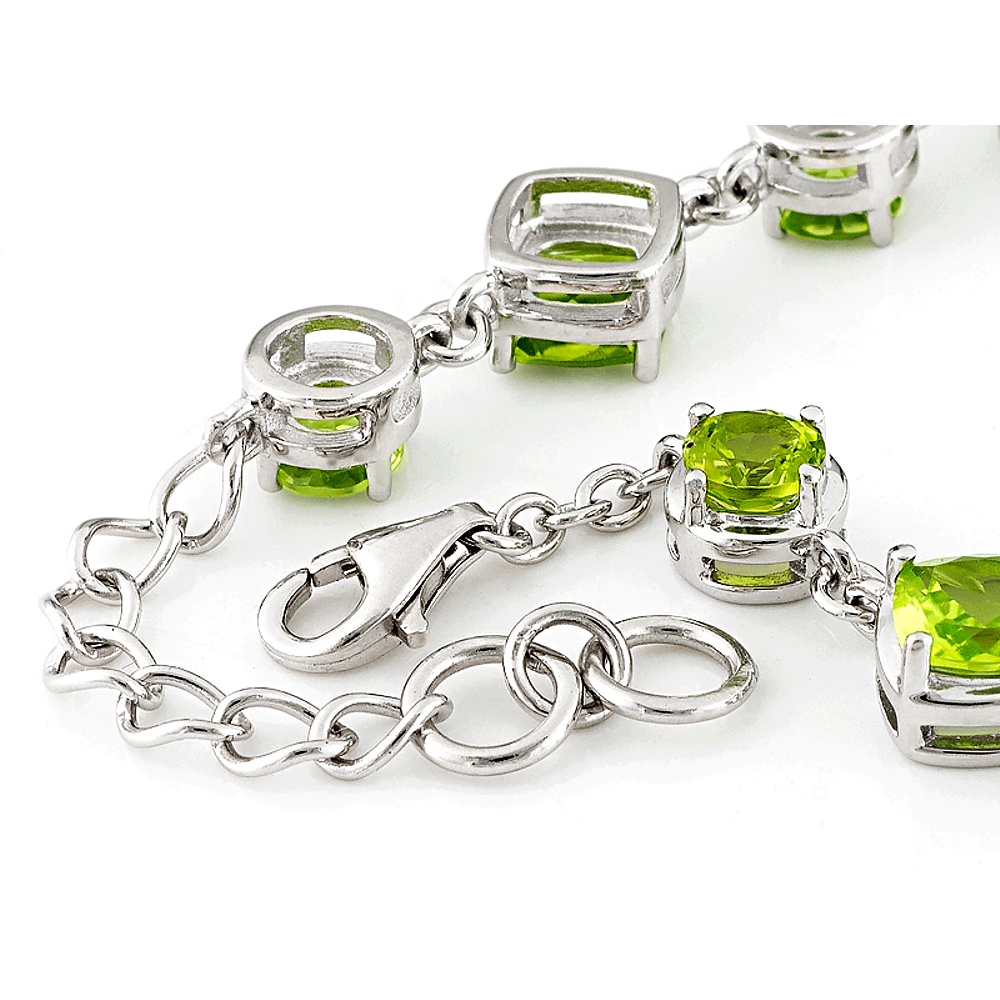 Sterling Silver Peridot Adjustable Bracelet