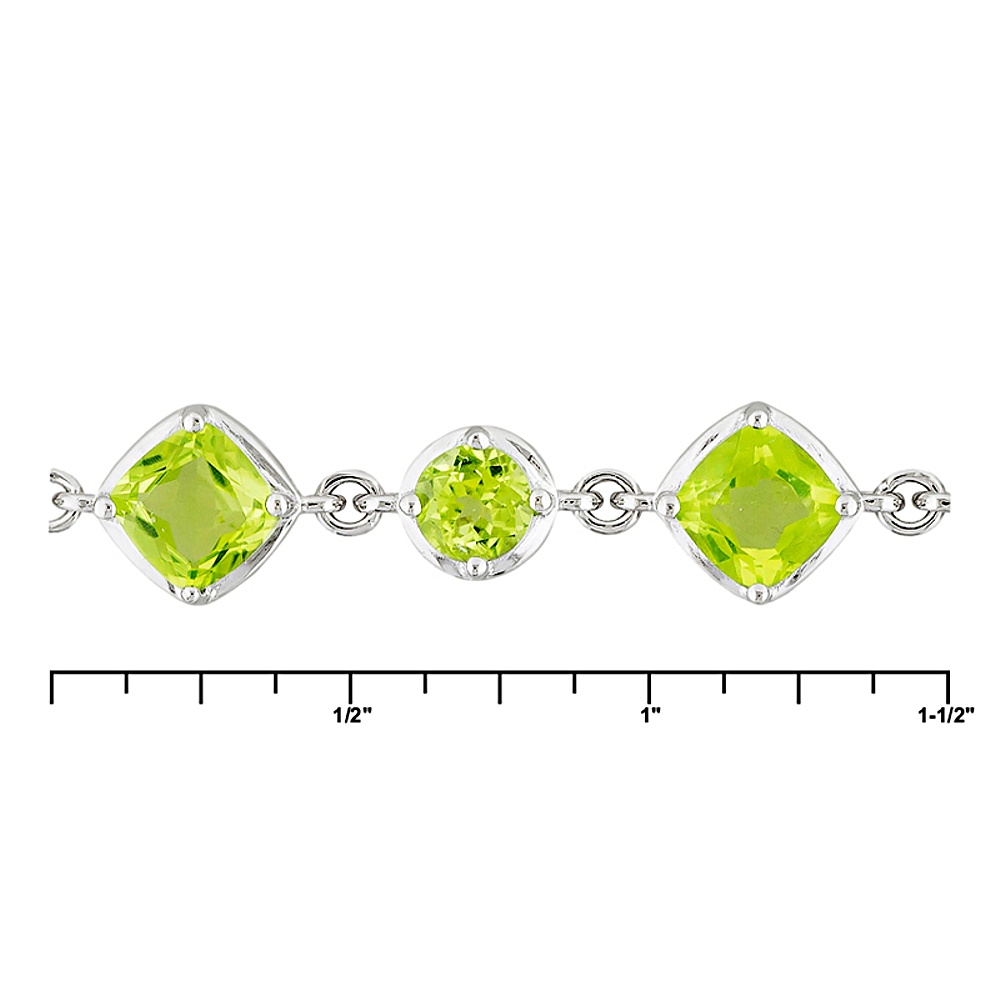 Sterling Silver Peridot Adjustable Bracelet